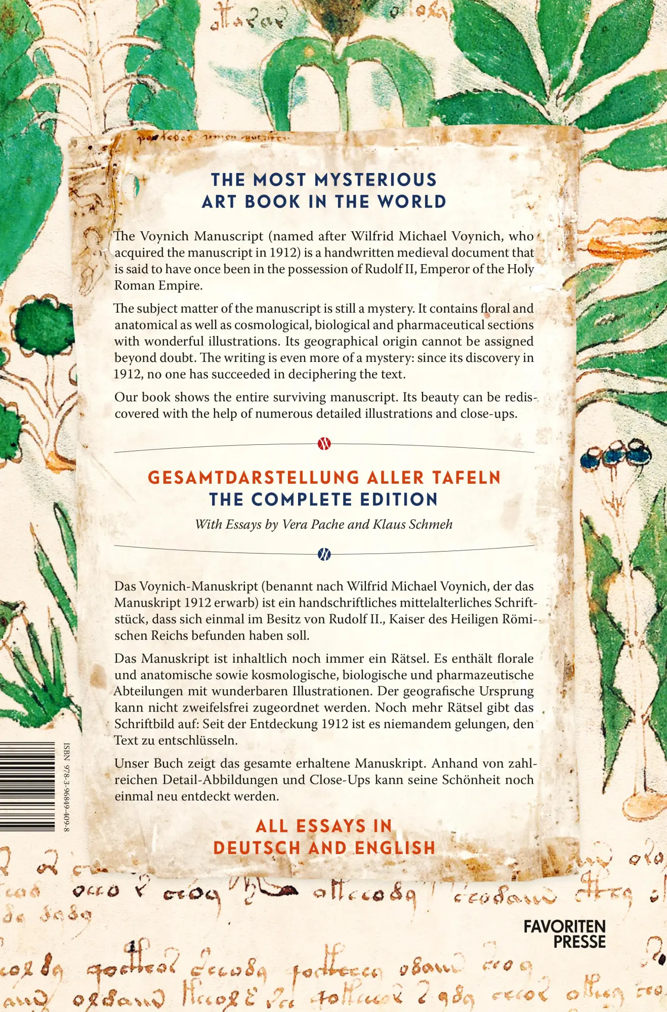 Rückseite: 9783968494098 | Das Voynich-Manuskript. The Voynich Manuscript. The Complete Edition
