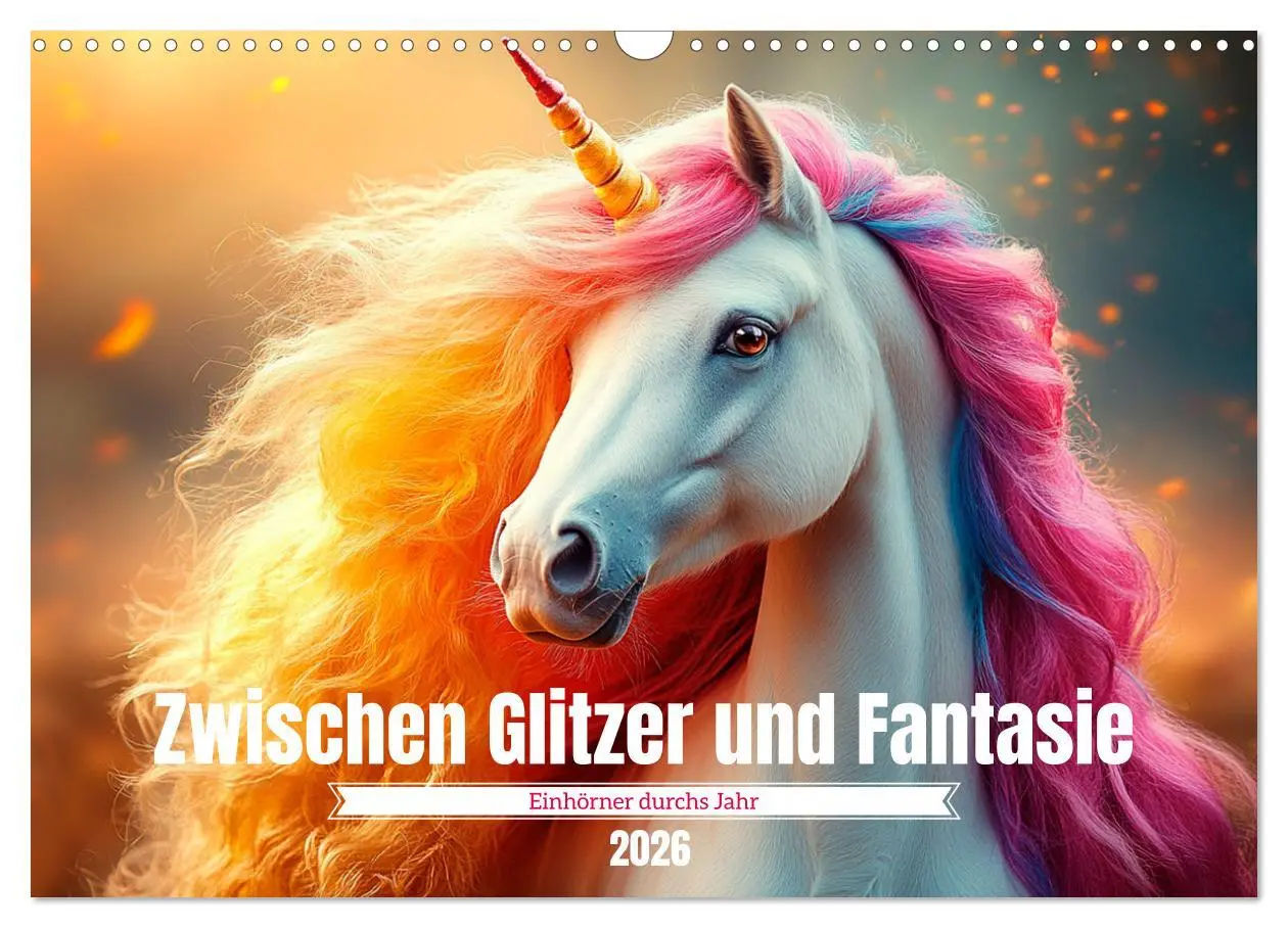 Cover: 9783457304198 | Zwischen Glitzer und Fantasie-Einhörner durchs Jahr (Wandkalender...