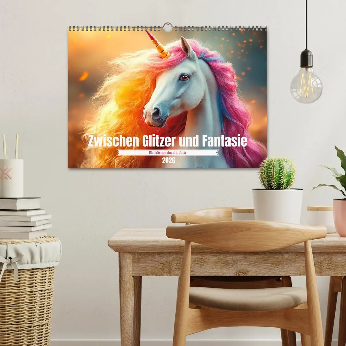 Bild: 9783457304198 | Zwischen Glitzer und Fantasie-Einhörner durchs Jahr (Wandkalender...