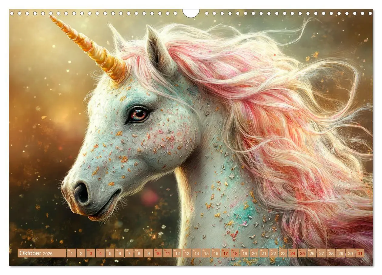 Bild: 9783457304198 | Zwischen Glitzer und Fantasie-Einhörner durchs Jahr (Wandkalender...