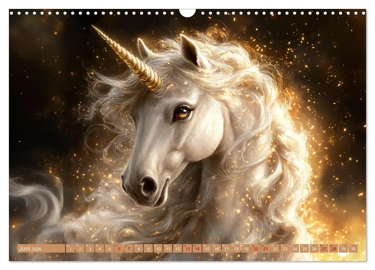 Bild: 9783457304198 | Zwischen Glitzer und Fantasie-Einhörner durchs Jahr (Wandkalender...