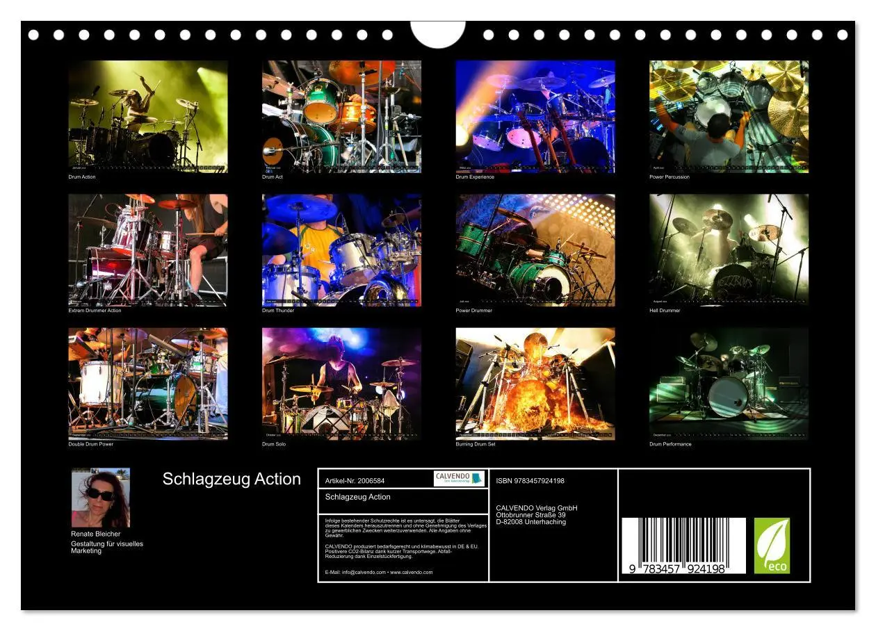 Bild: 9783457924198 | Schlagzeug Action (Wandkalender 2026 DIN A4 quer), CALVENDO...