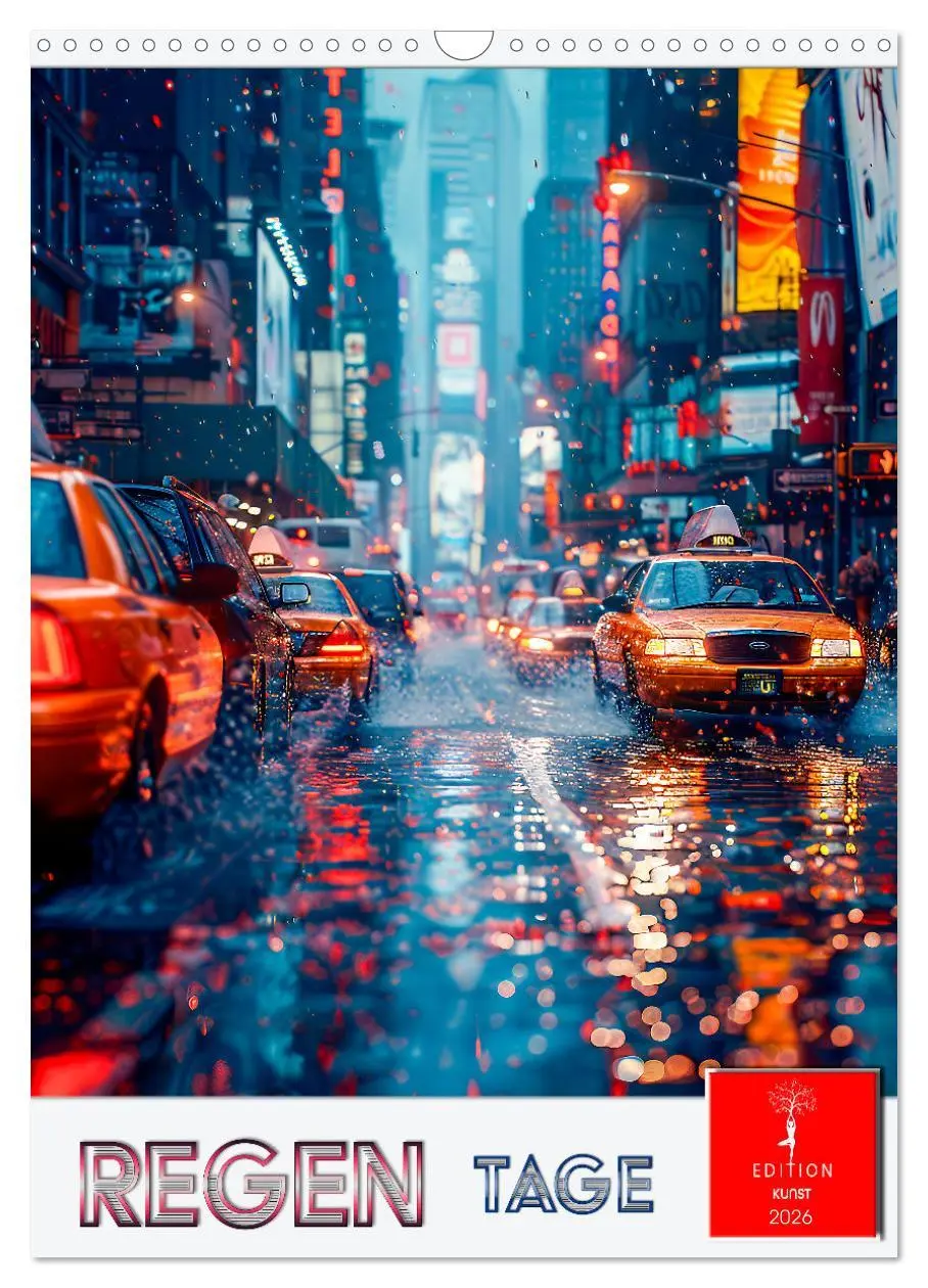 Cover: 9783516254198 | Regen Tage (Wandkalender 2026 DIN A3 hoch), CALVENDO Monatskalender