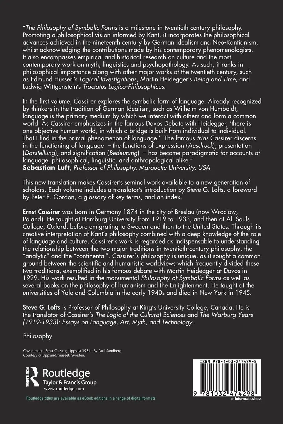 Rückseite: 9781032474298 | The Philosophy of Symbolic Forms, Volume 1 | Language | Ernst Cassirer