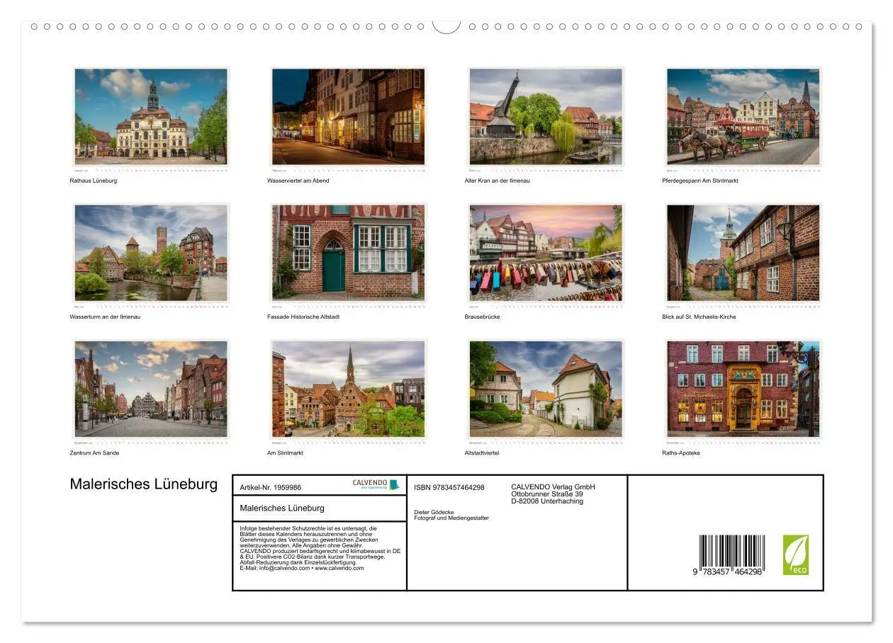 Bild: 9783457464298 | Malerisches Lüneburg (hochwertiger Premium Wandkalender 2026 DIN A2...