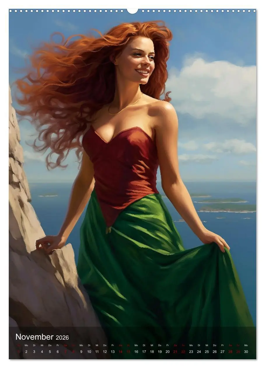 Bild: 9783516314298 | Elegant mit langem Haar (Wandkalender 2026 DIN A2 hoch), CALVENDO...