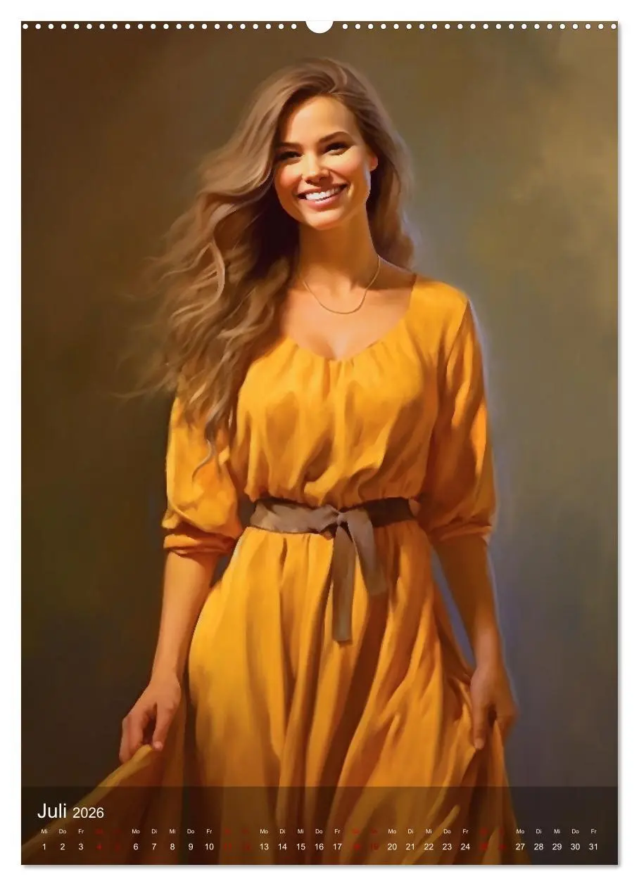Bild: 9783516314298 | Elegant mit langem Haar (Wandkalender 2026 DIN A2 hoch), CALVENDO...
