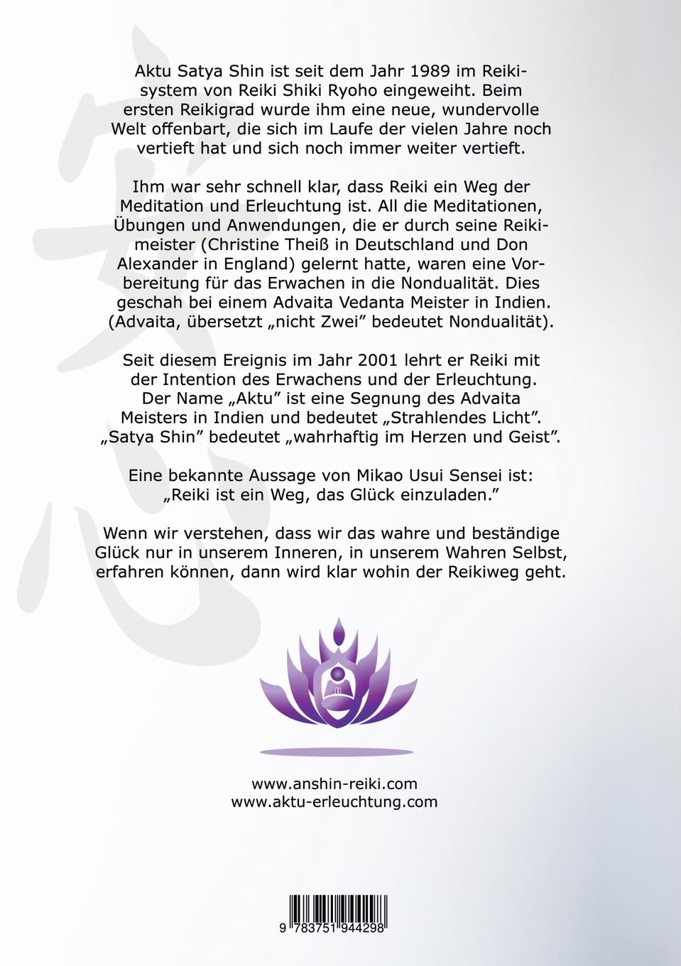 Rückseite: 9783751944298 | Anshin Reiki | Der Erleuchtungsweg in die Freiheit | Aktu Satya Shin
