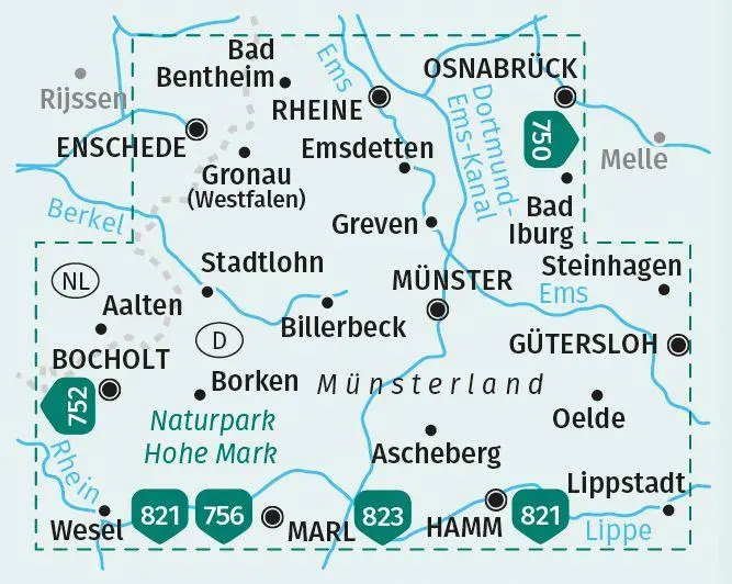 Bild: 9783991214298 | KOMPASS Wanderkarten-Set 849 Münsterland (3 Karten) 1:50.000 | 6 S.