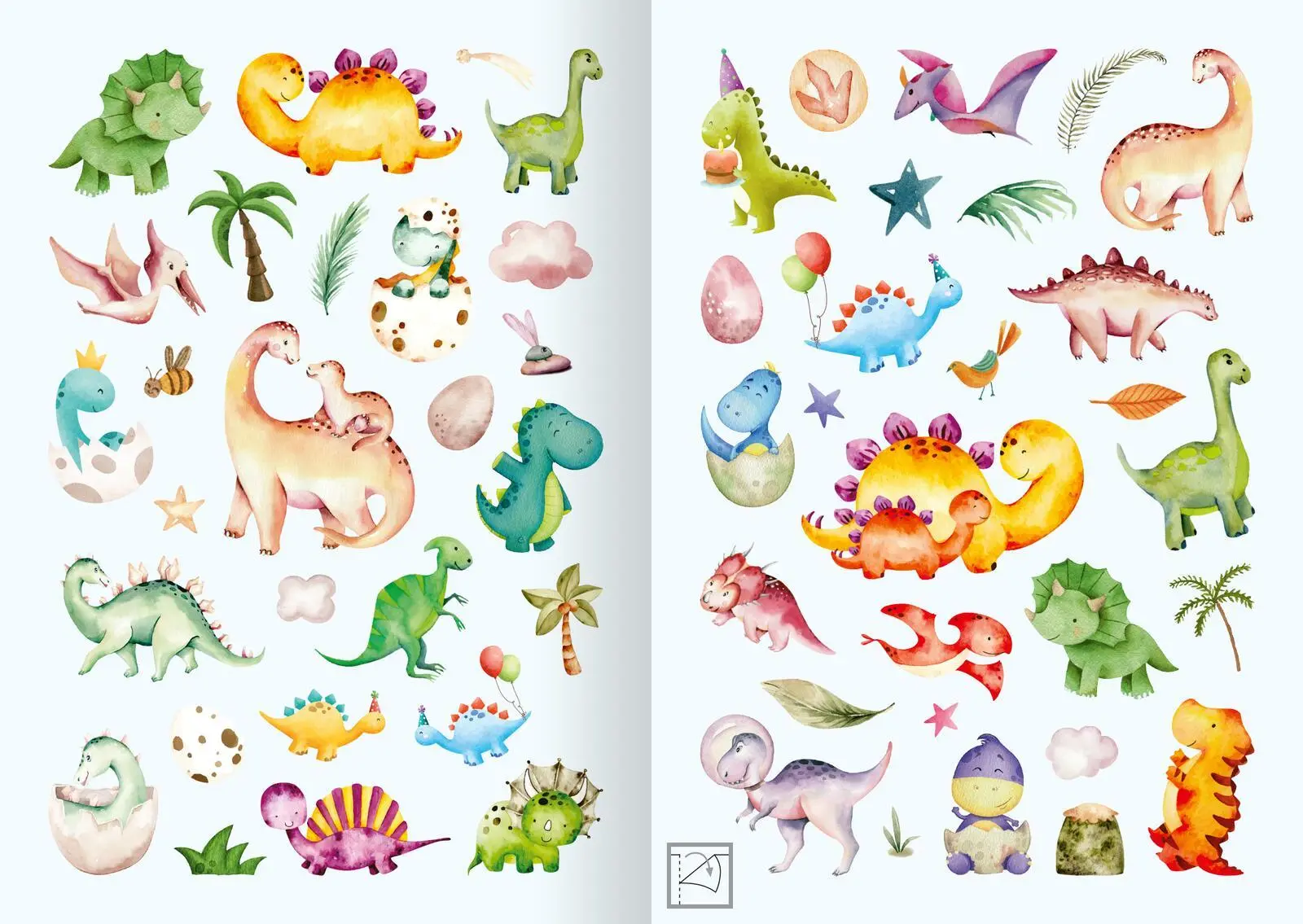 Bild: 4014489134398 | Meine Aquarell-Sticker - Dinosaurier | Über 200 Sticker | 16 S. | 2024