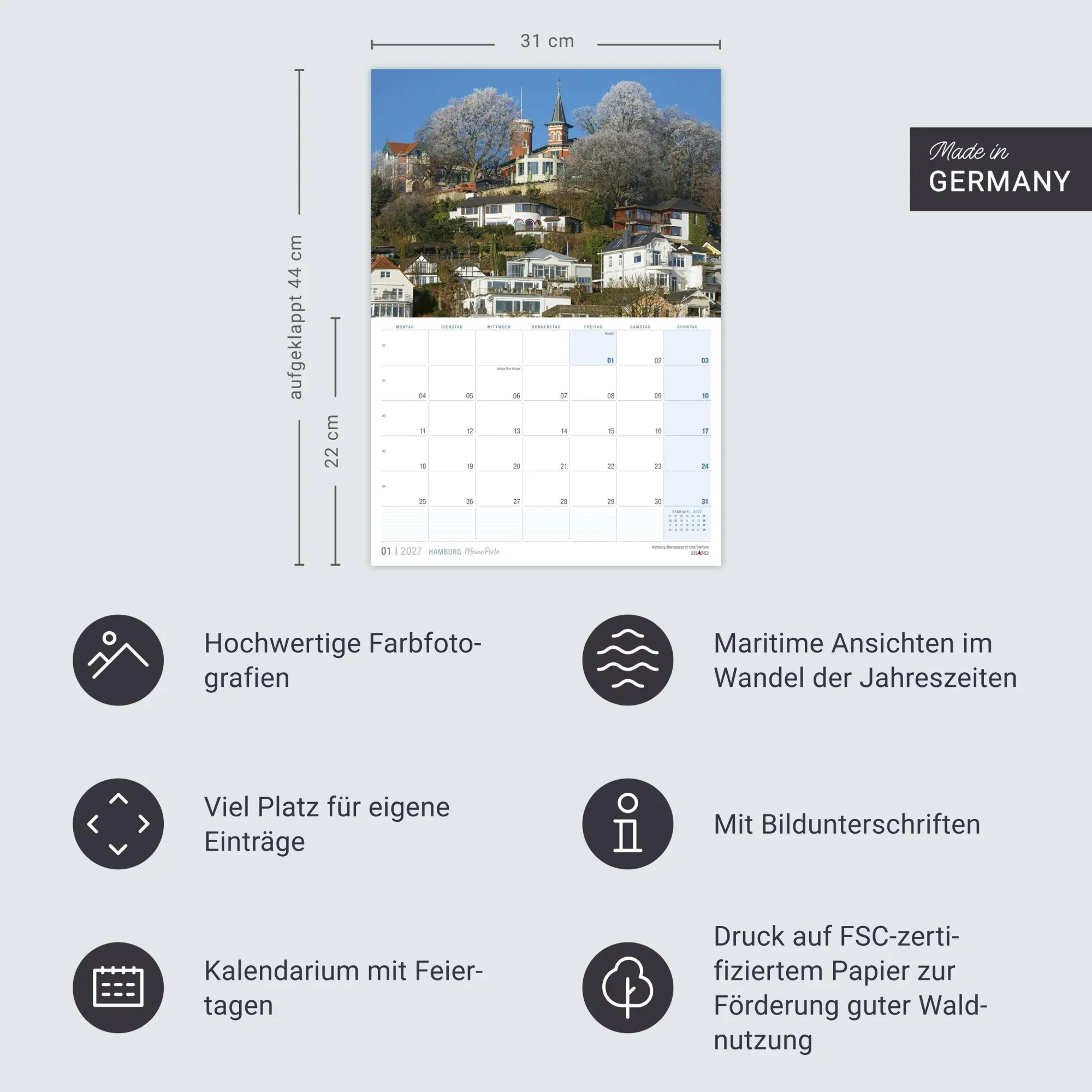 Bild: 9783964024398 | Hamburg ...meine Perle Kalender 2027 | Eiland | Kalender | 13 S.
