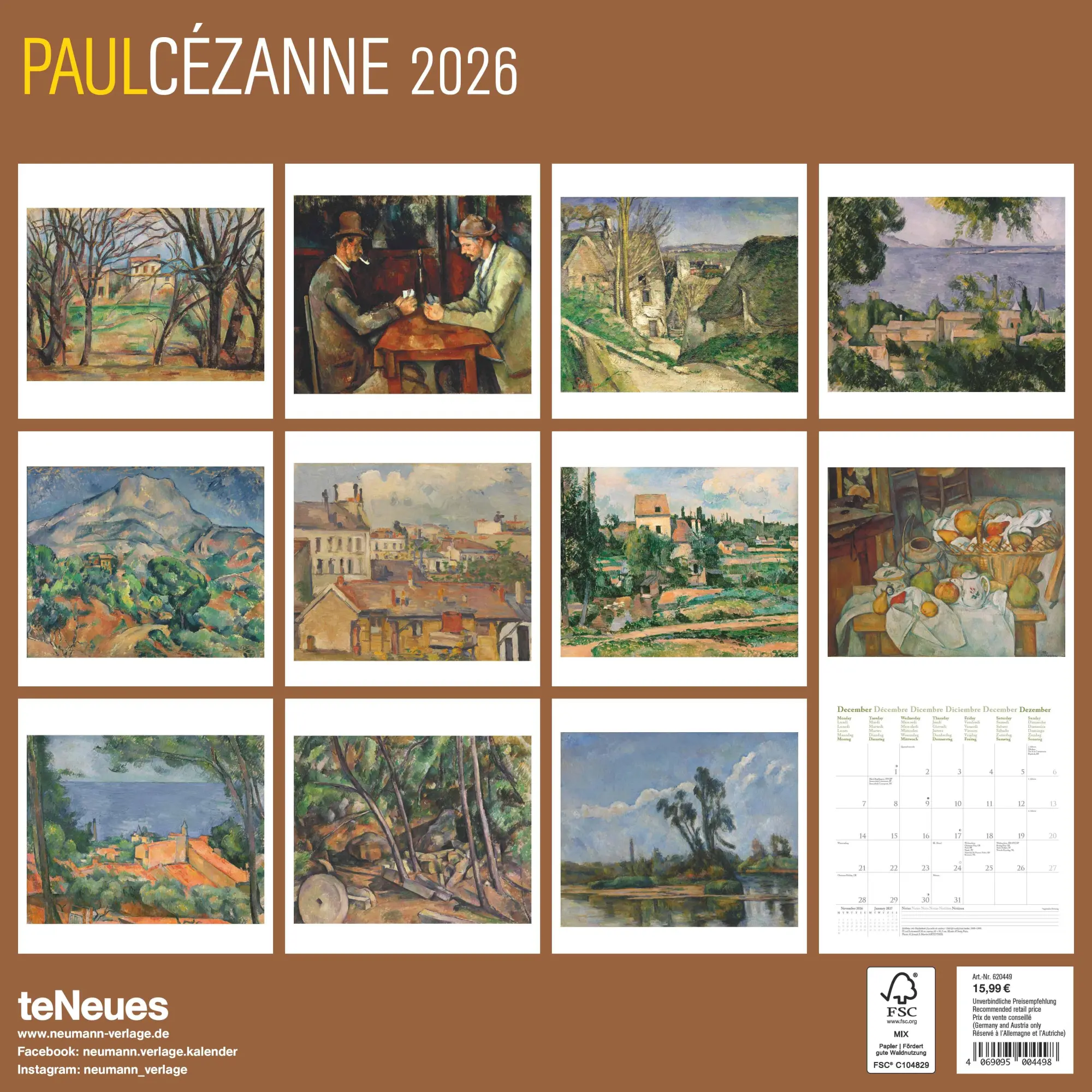 Rückseite: 4069095004498 | Paul Cézanne 2026 - Wand-Kalender - Broschüren-Kalender - 30x30 -...