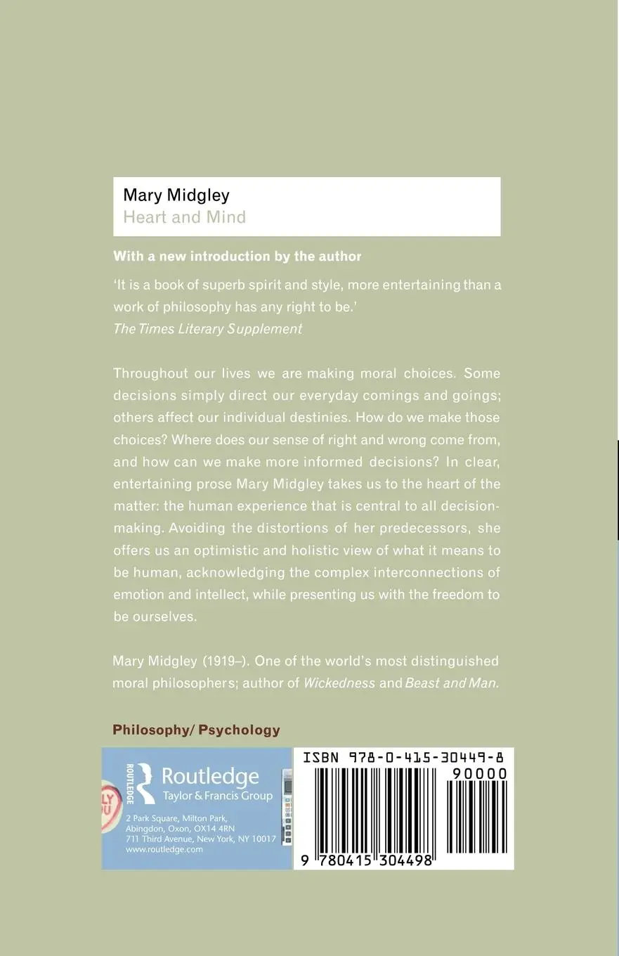 Rückseite: 9780415304498 | Heart and Mind | Mary Midgley | Taschenbuch | Englisch | 2003