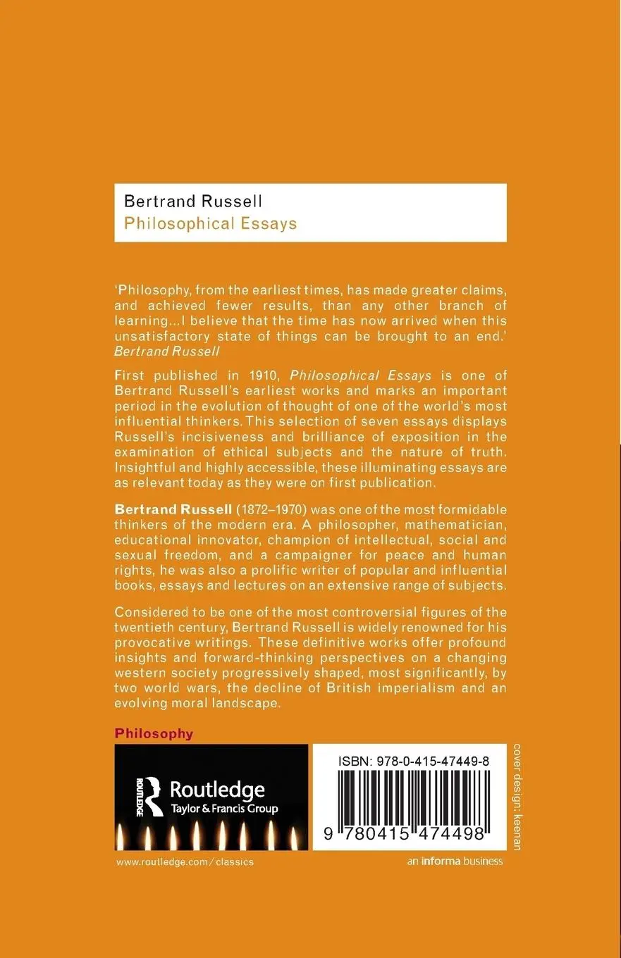 Rückseite: 9780415474498 | Philosophical Essays | Bertrand Russell | Taschenbuch | Englisch