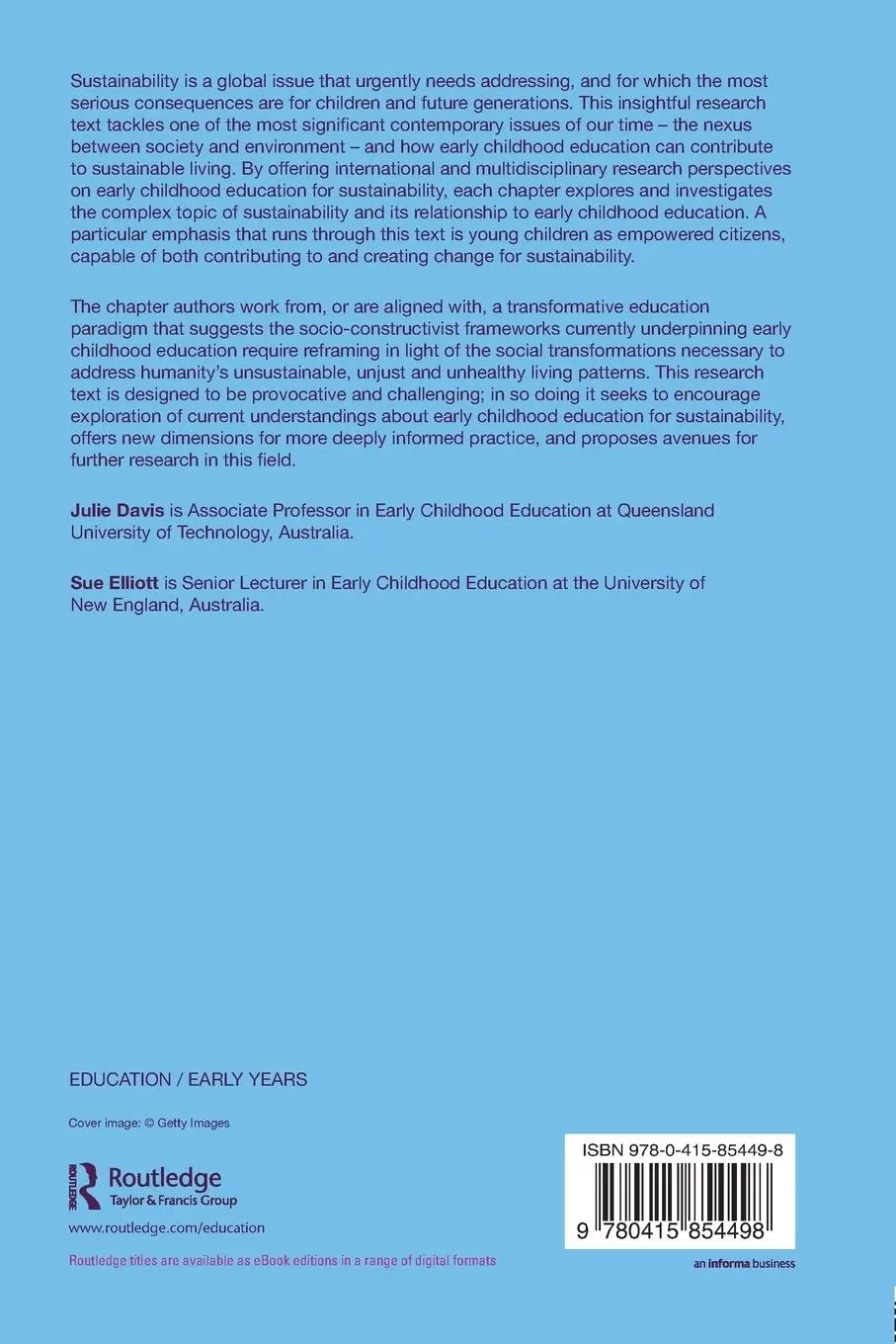 Rückseite: 9780415854498 | Research in Early Childhood Education for Sustainability | Taschenbuch
