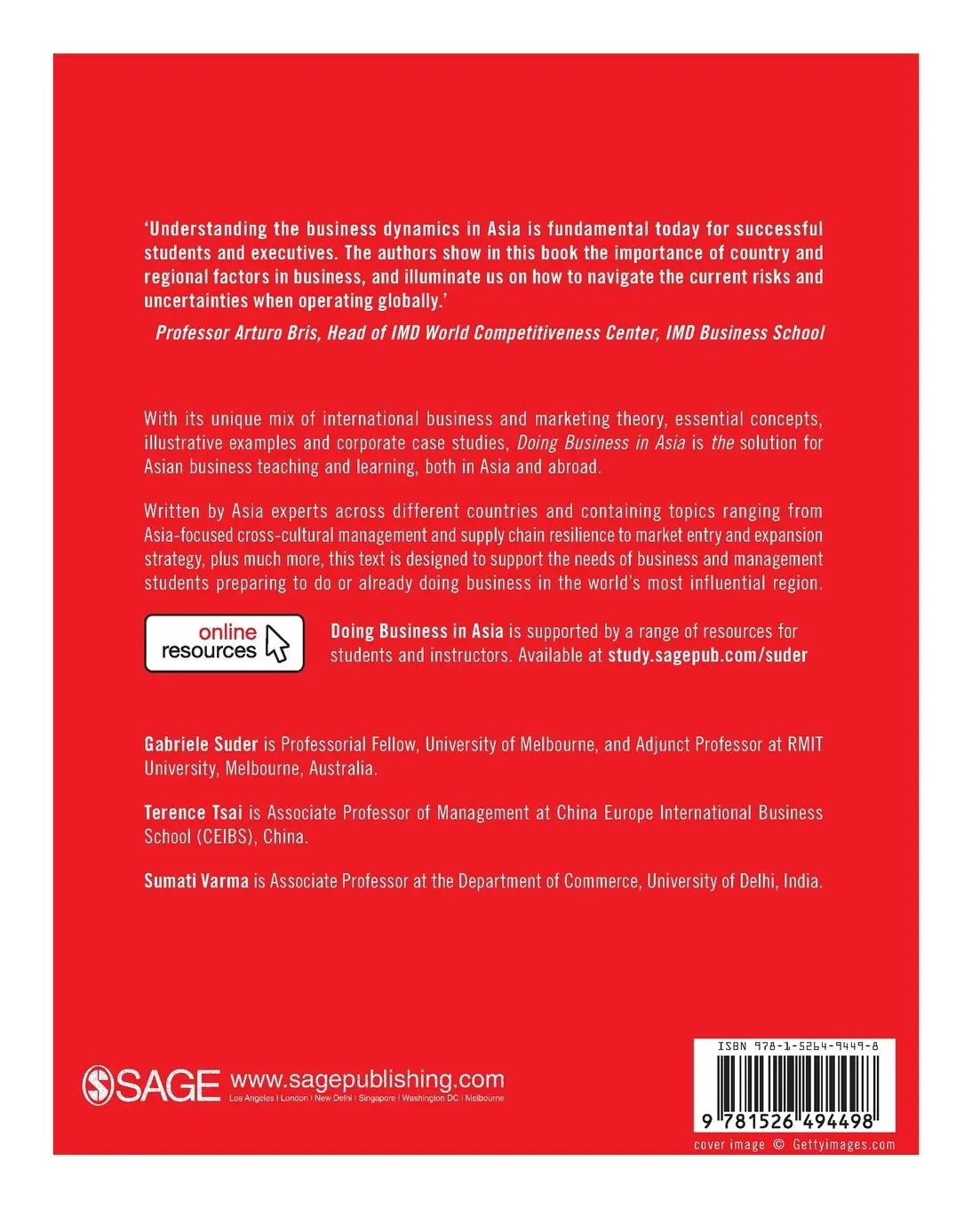 Rückseite: 9781526494498 | Doing Business in Asia | Gabriele Suder (u. a.) | Taschenbuch | 2020