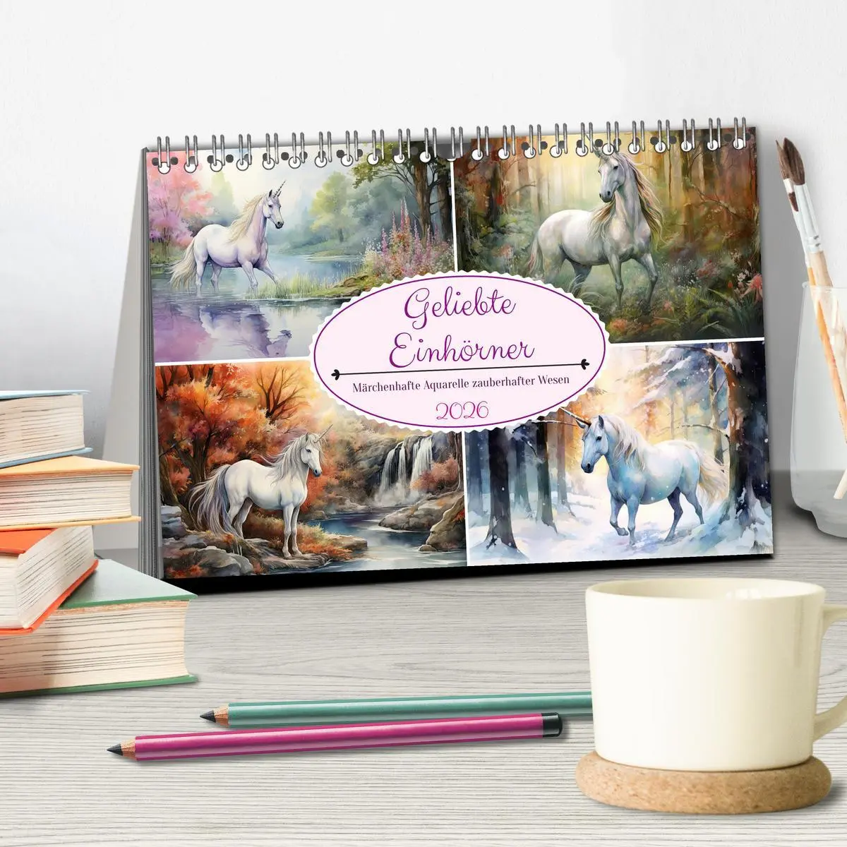Bild: 9783457514498 | Geliebte Einhörner (Tischkalender 2026 DIN A5 quer), CALVENDO...