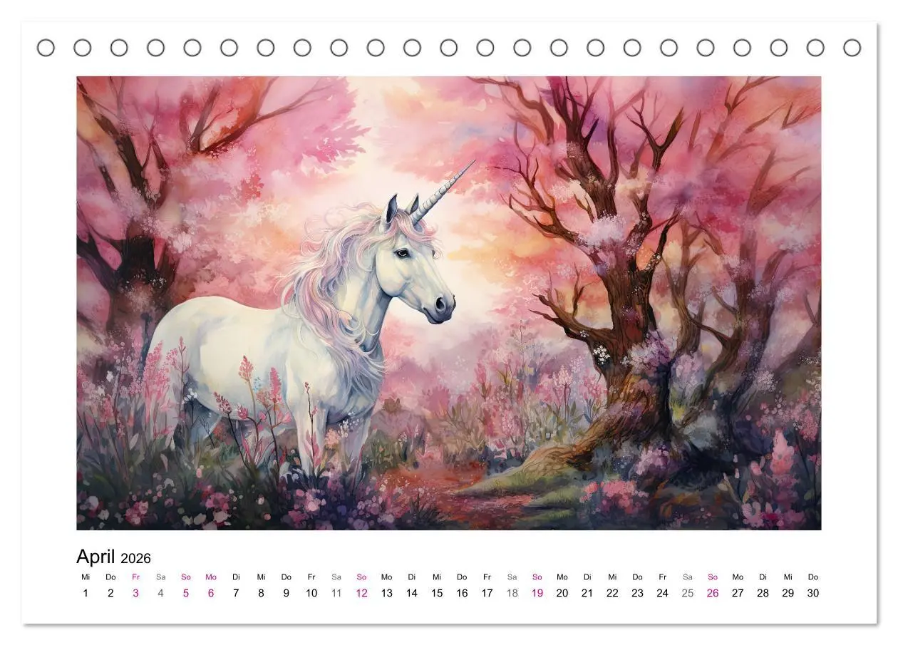 Bild: 9783457514498 | Geliebte Einhörner (Tischkalender 2026 DIN A5 quer), CALVENDO...