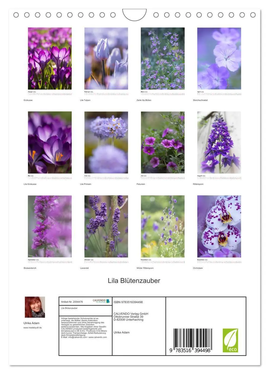 Bild: 9783516394498 | Lila Blütenzauber (Wandkalender 2026 DIN A4 hoch), CALVENDO...