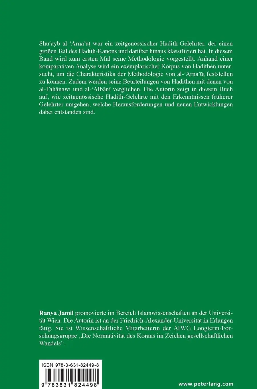 Rückseite: 9783631824498 | Die Hadith-Analyse bei Shu¿ayb al-¿Arna¿¿¿ | Ranya Jamil | Buch | 2021