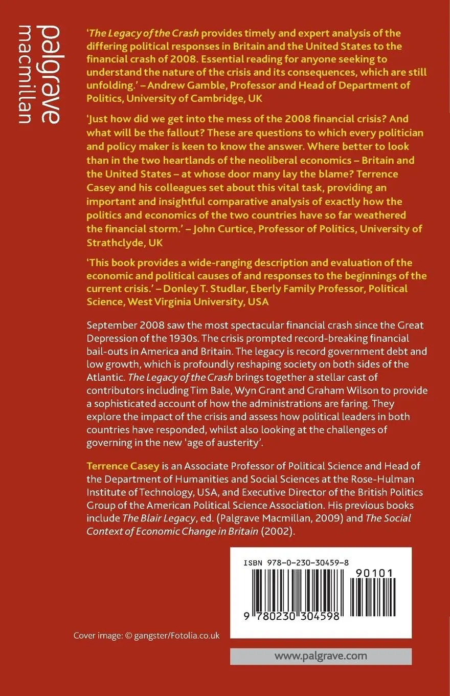 Rückseite: 9780230304598 | Legacy of the Crash | T. Casey | Taschenbuch | xv | Englisch | 2011