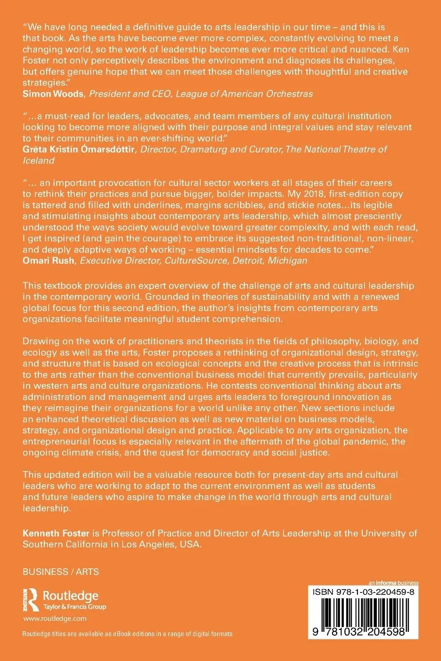 Rückseite: 9781032204598 | Arts and Cultural Leadership | Creating Sustainable Arts Organizations