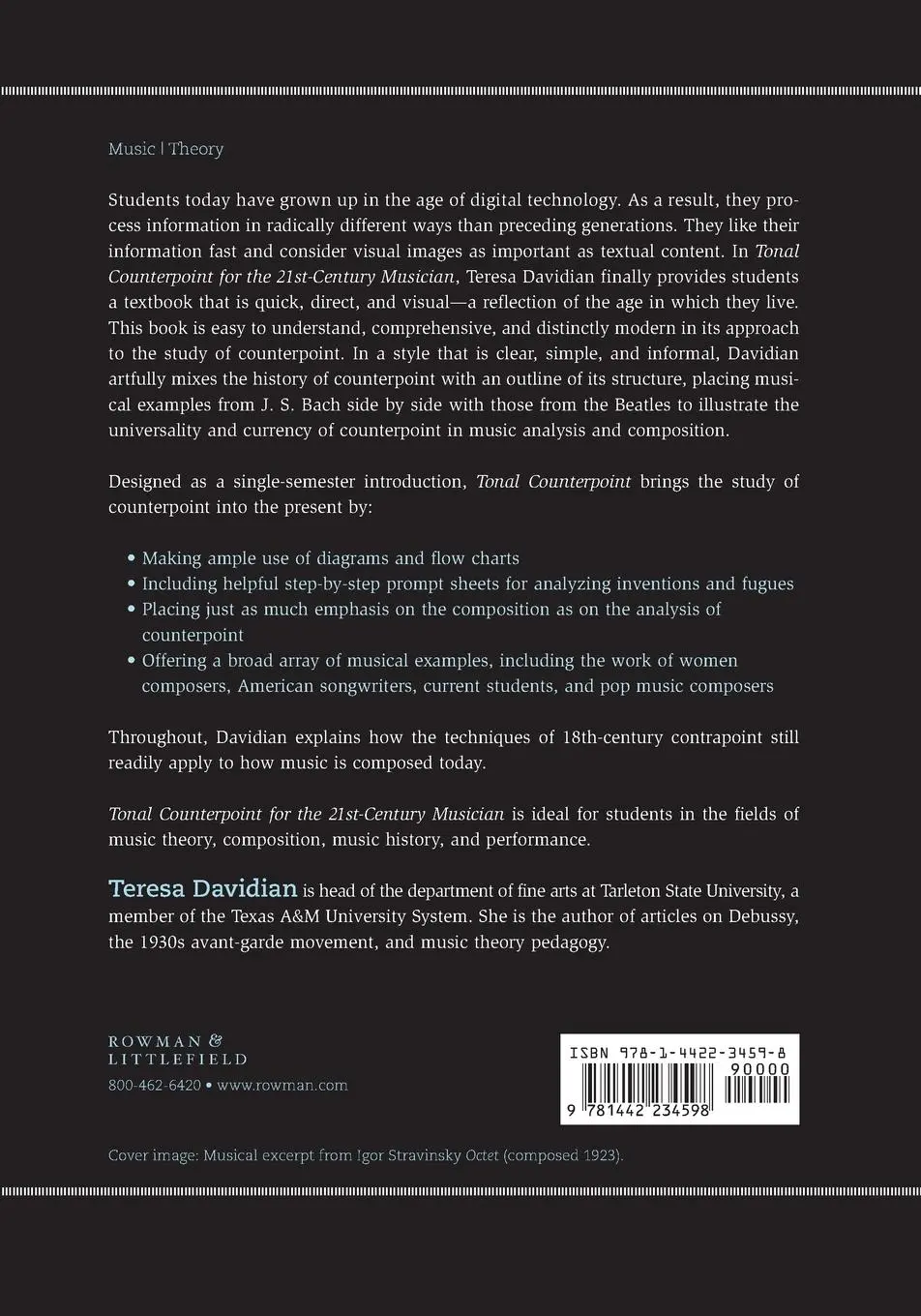 Rückseite: 9781442234598 | Tonal Counterpoint for the 21st-Century Musician | An Introduction
