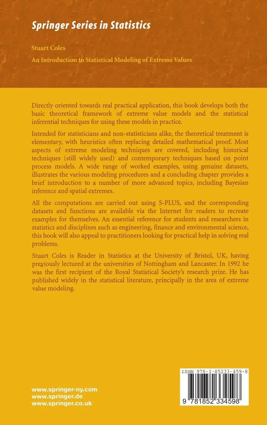Rückseite: 9781852334598 | An Introduction to Statistical Modeling of Extreme Values | Coles