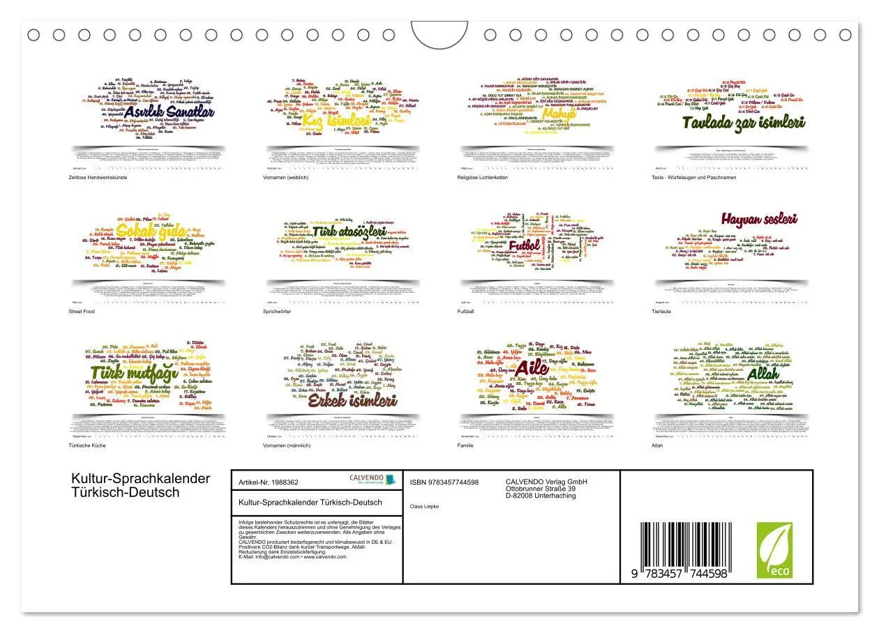 Bild: 9783457744598 | Kultur-Sprachkalender Türkisch-Deutsch (Wandkalender 2026 DIN A4...