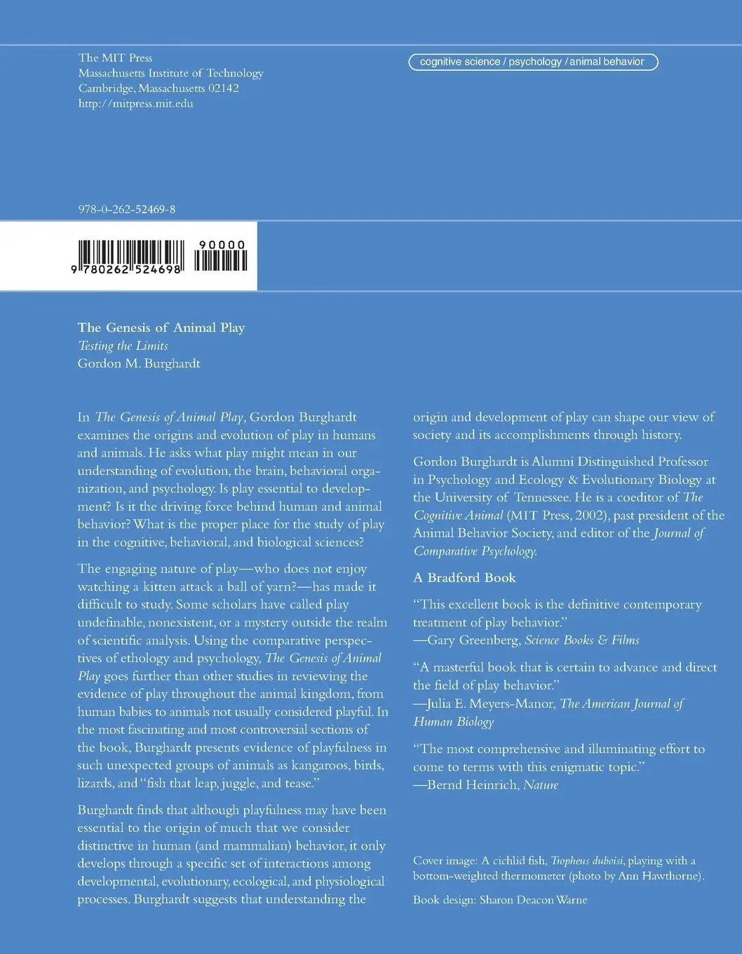 Rückseite: 9780262524698 | The Genesis of Animal Play | Testing the Limits | Gordon M. Burghardt