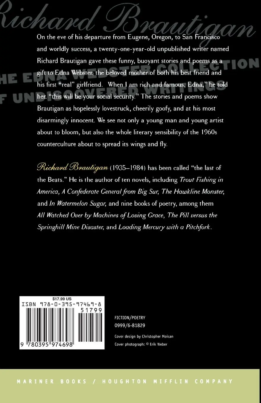 Rückseite: 9780395974698 | The Edna Webster Collection of Undiscovered Writing | Brautigan | Buch