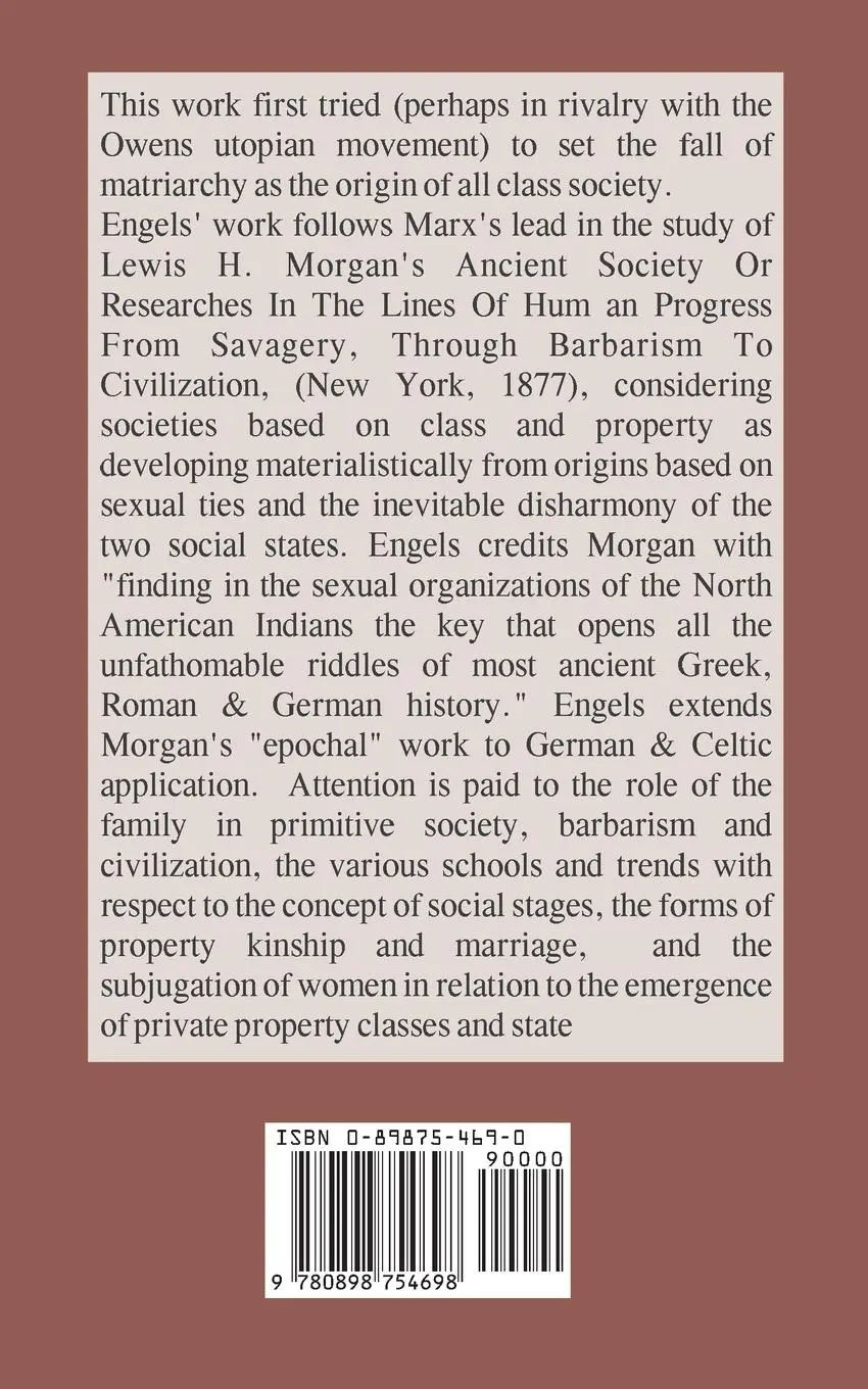 Rückseite: 9780898754698 | The Origin of the Family Private Property and the State | Engels
