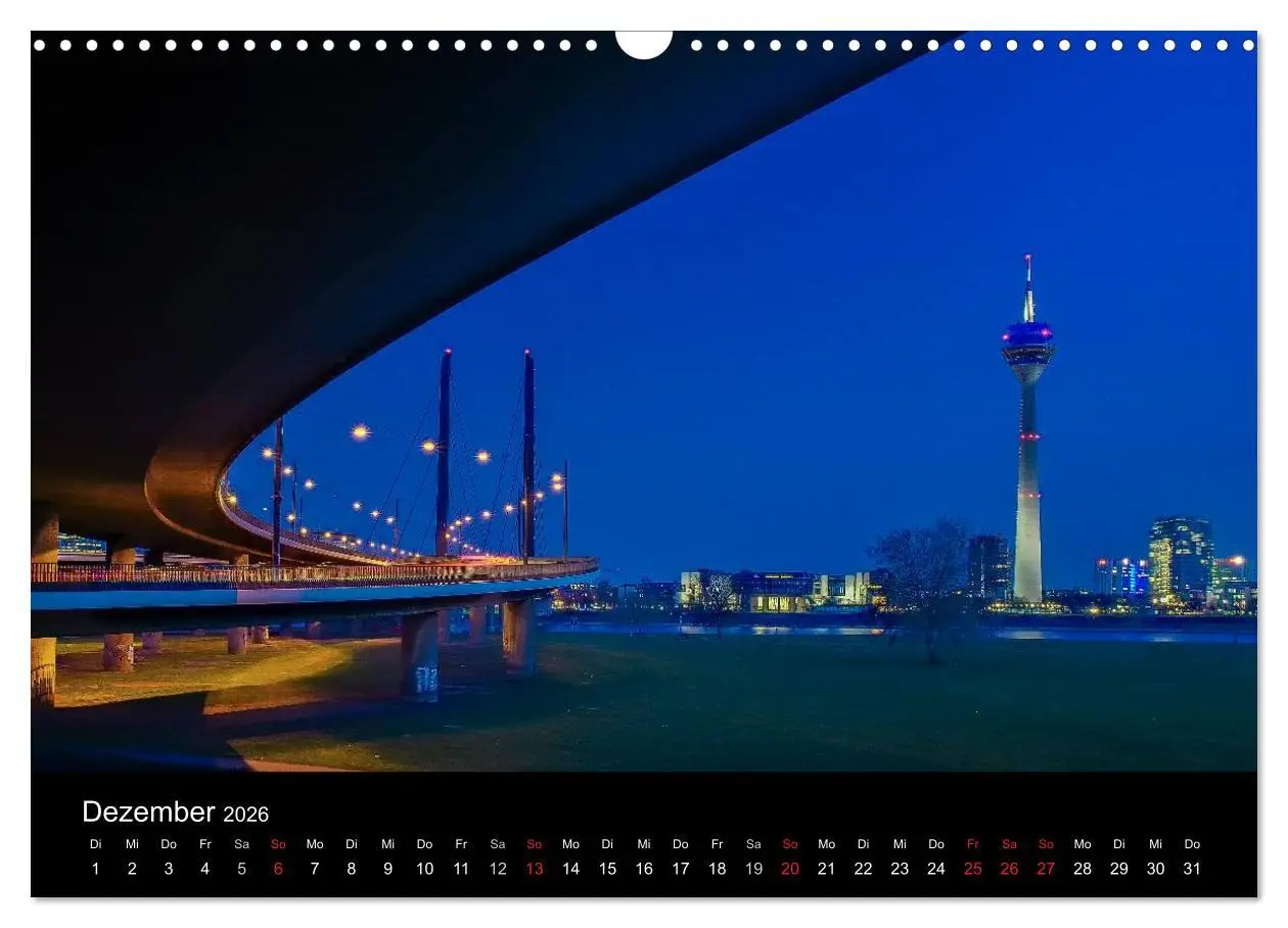 Bild: 9783516134698 | Düsseldorf - Ansichten am Abend (Wandkalender 2026 DIN A3 quer),...
