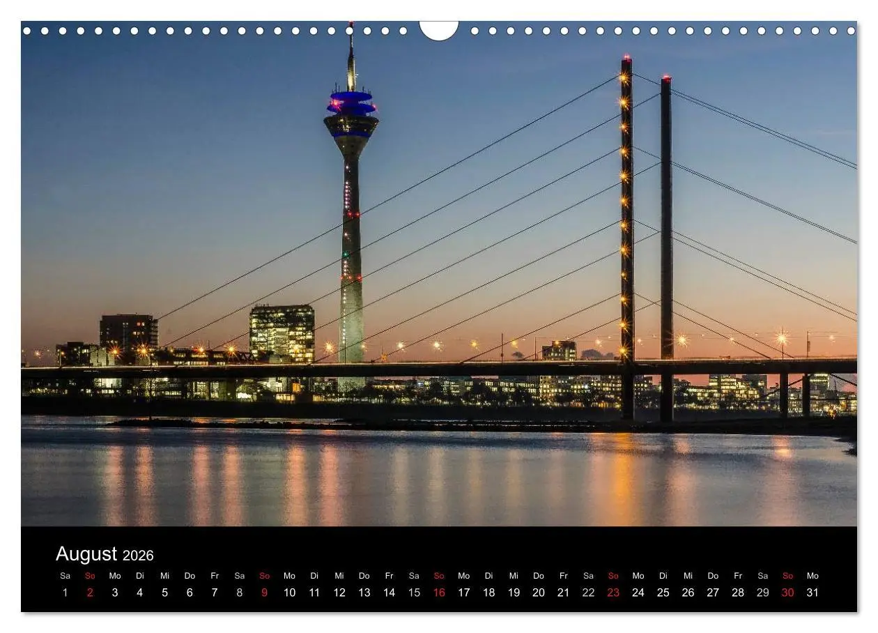 Bild: 9783516134698 | Düsseldorf - Ansichten am Abend (Wandkalender 2026 DIN A3 quer),...