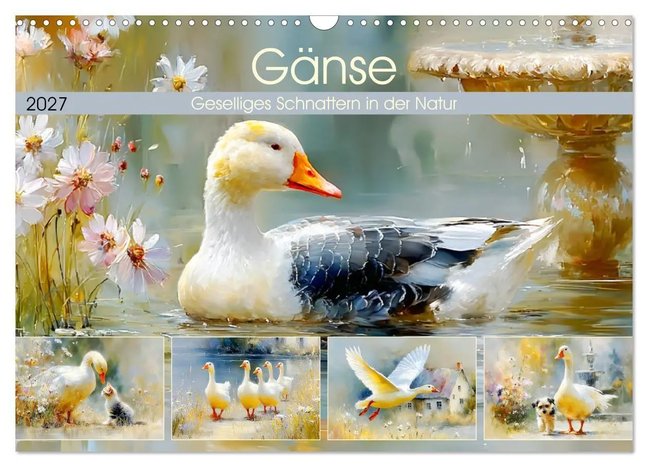 Cover: 9783516824698 | Gänse. Geselliges Schnattern in der Natur (Wandkalender 2027 DIN A3...
