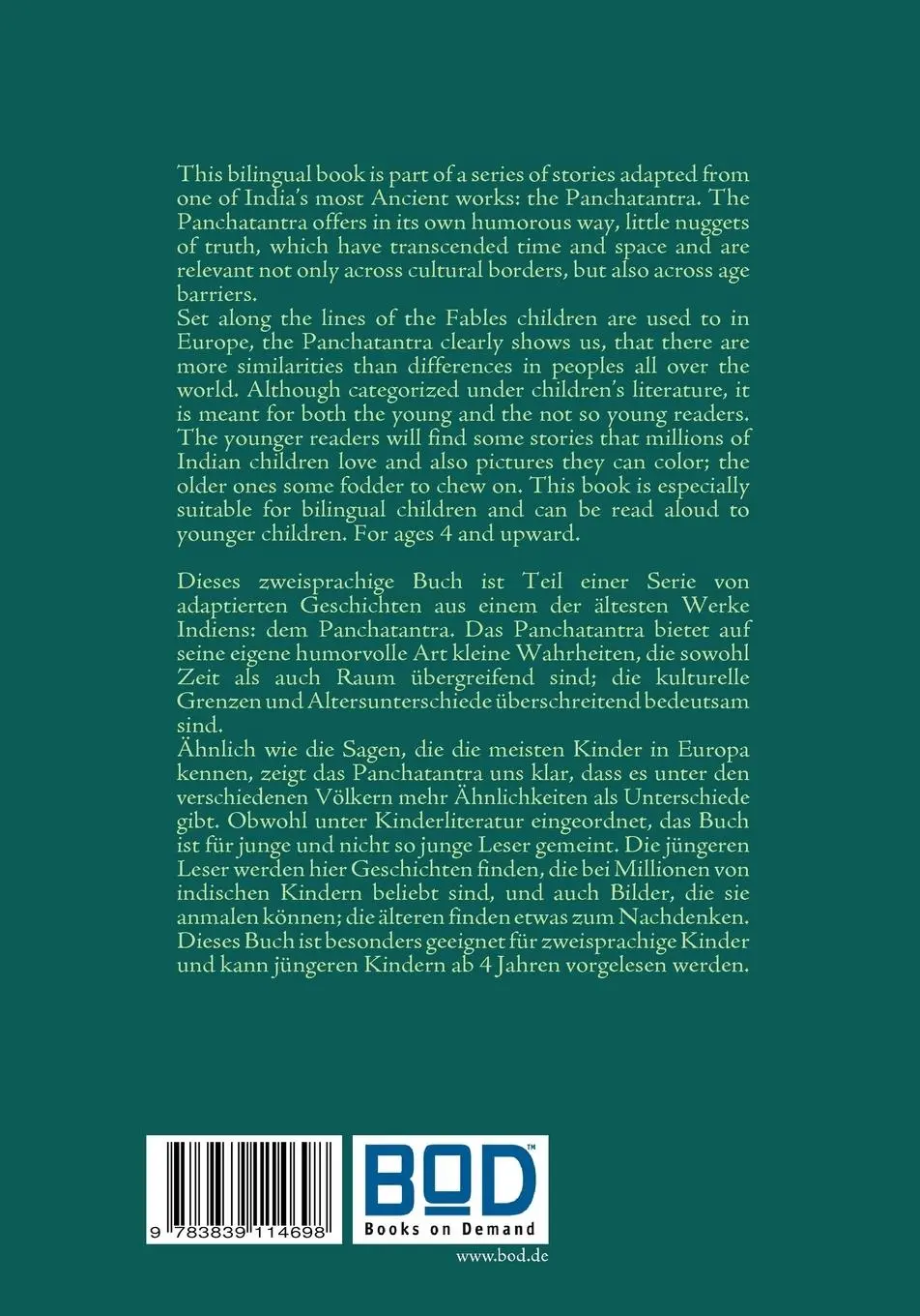 Rückseite: 9783839114698 | Stories from the Panchatantra - I Geschichten aus dem Panchatantra - I