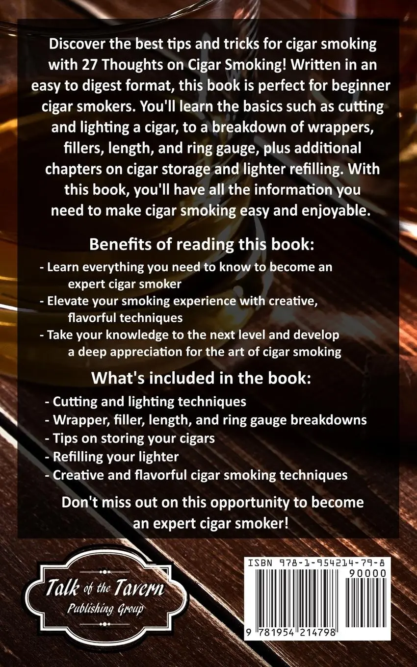 Rückseite: 9781954214798 | 27 Thoughts on Cigar Smoking | Travis I Sivart | Taschenbuch | 2023