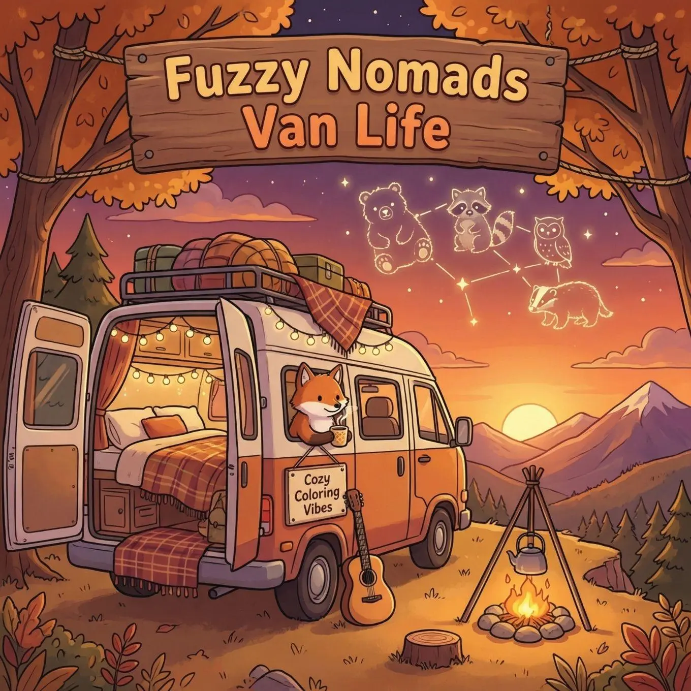 Cover: 9781965964798 | Fuzzy Nomads Van Life | Cozy Coloring Vibes | Taschenbuch | Englisch