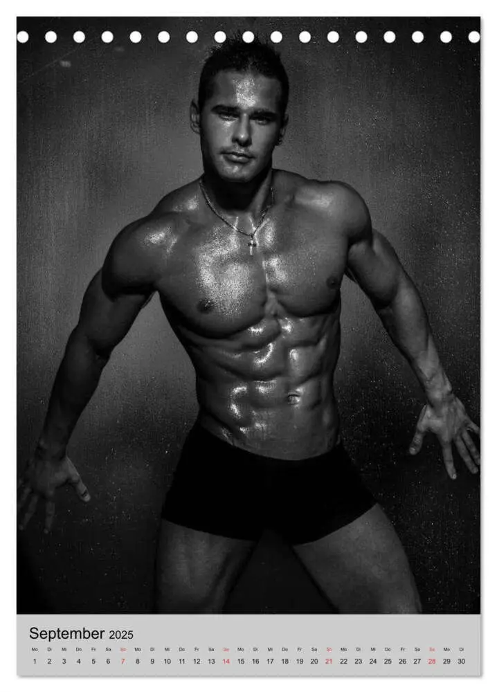 Bild: 9783457034798 | Erotische Momente. Männer in schwarz-weiß (Tischkalender 2025 DIN...