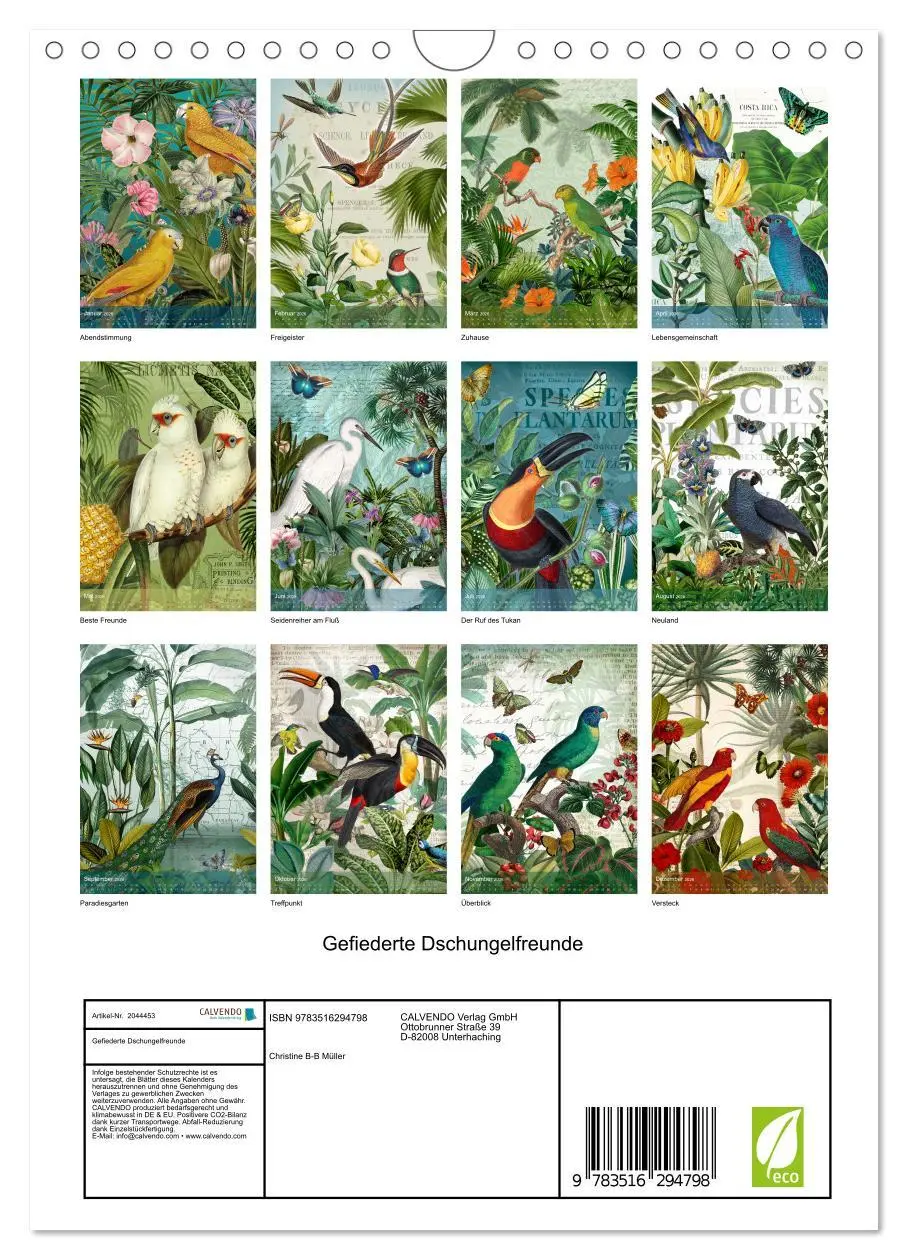 Bild: 9783516294798 | Gefiederte Dschungelfreunde (Wandkalender 2026 DIN A4 hoch),...