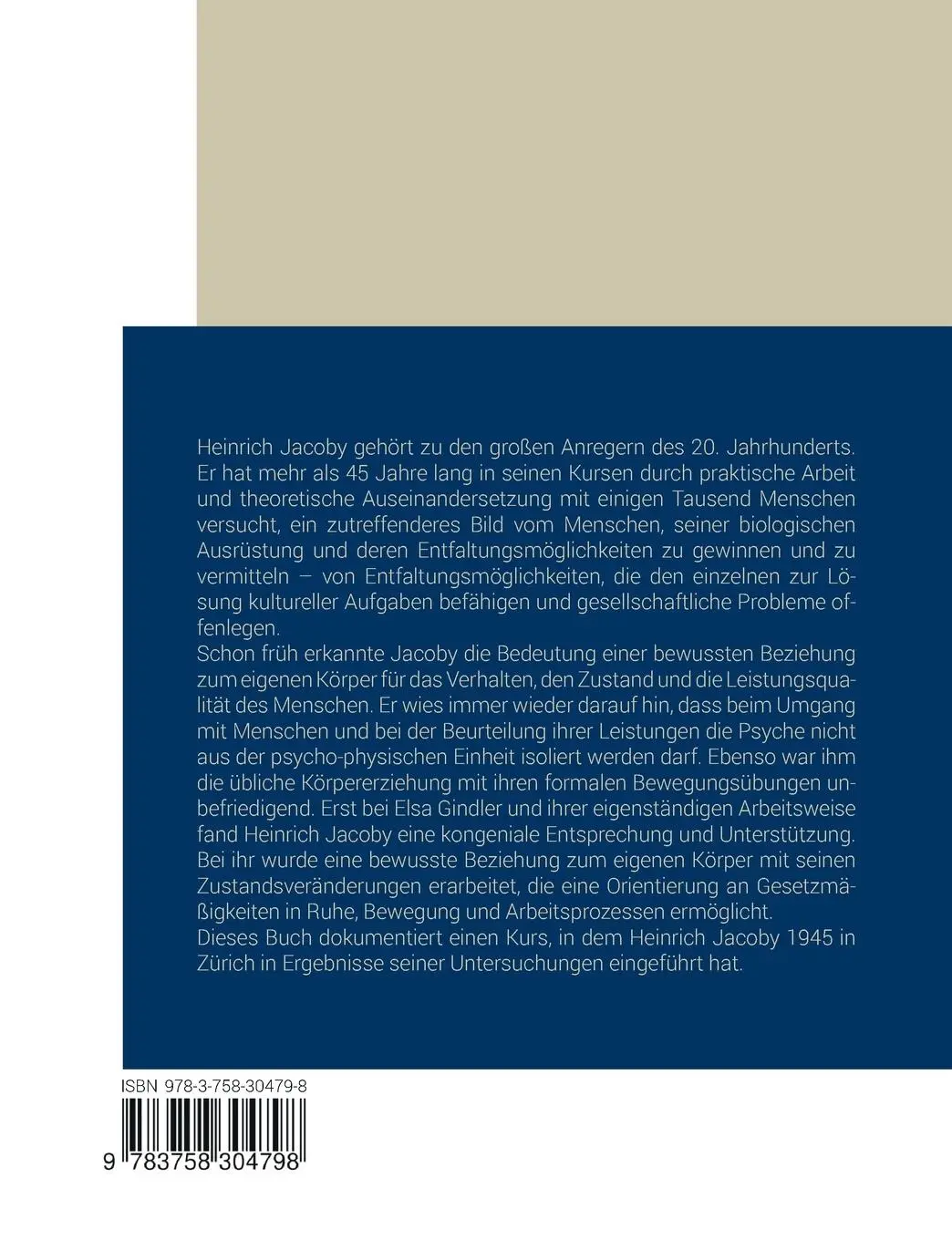 Rückseite: 9783758304798 | Jenseits von Begabt und Unbegabt | Heinrich Jacoby | Taschenbuch