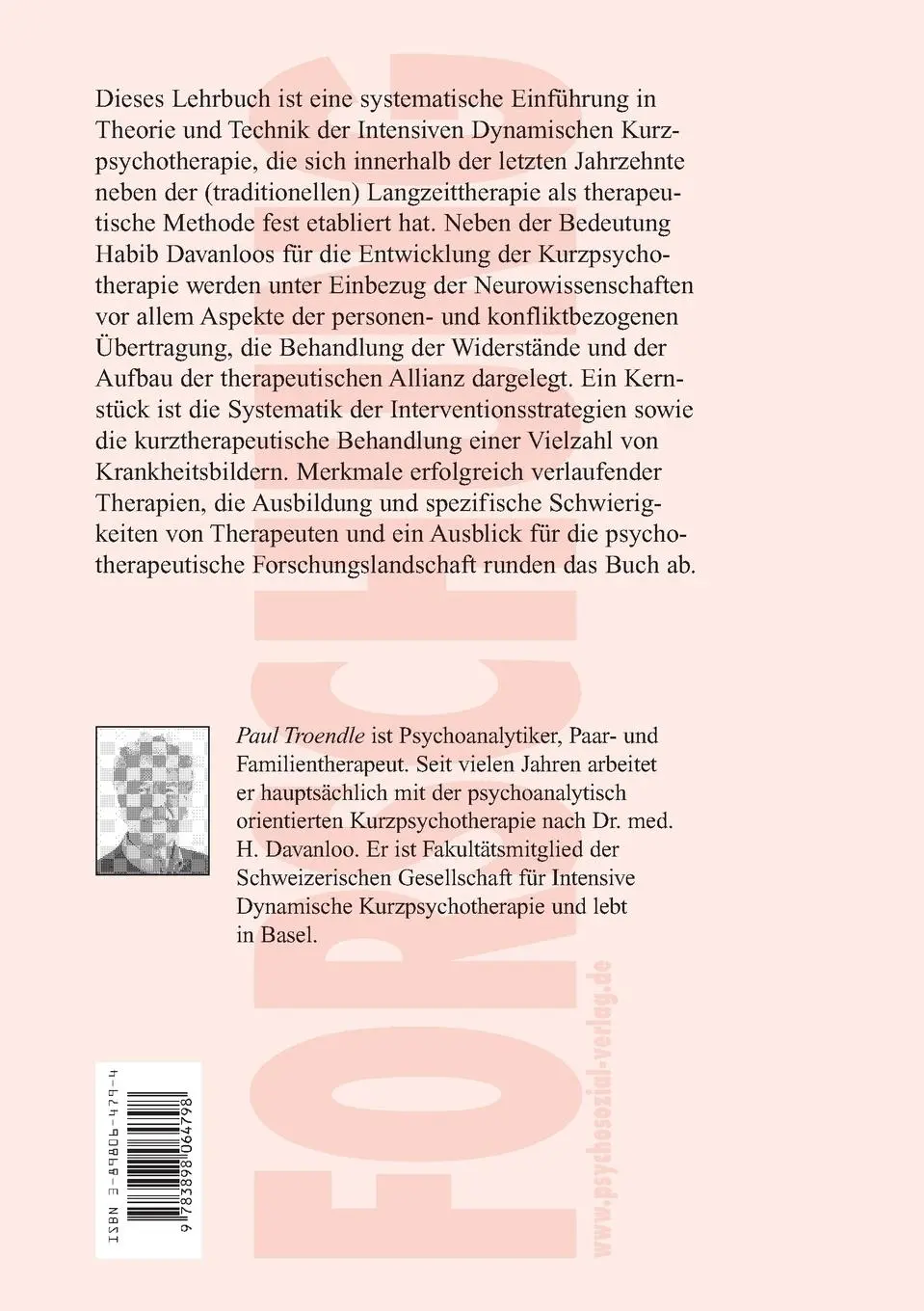 Rückseite: 9783898064798 | Psychotherapie dynamisch - intensiv - direkt | Paul Troendle | Buch