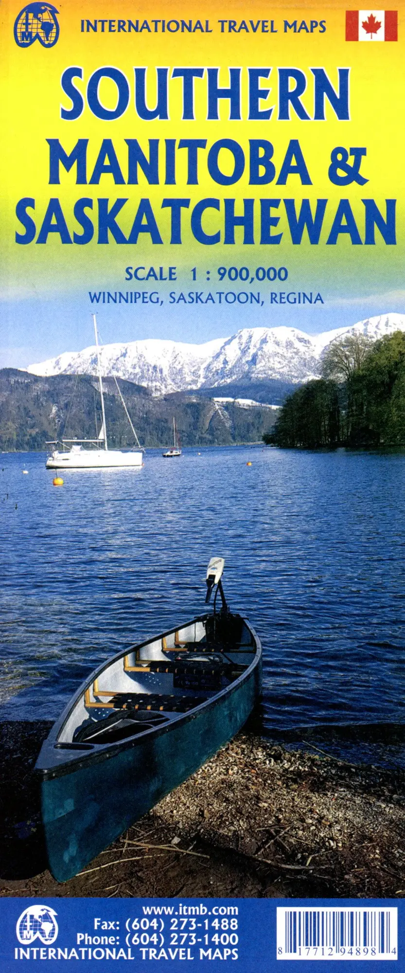 Cover: 9781771294898 | Southern Manitoba &amp; Saskatchewan | ITM Travel Reference Map 1:900000