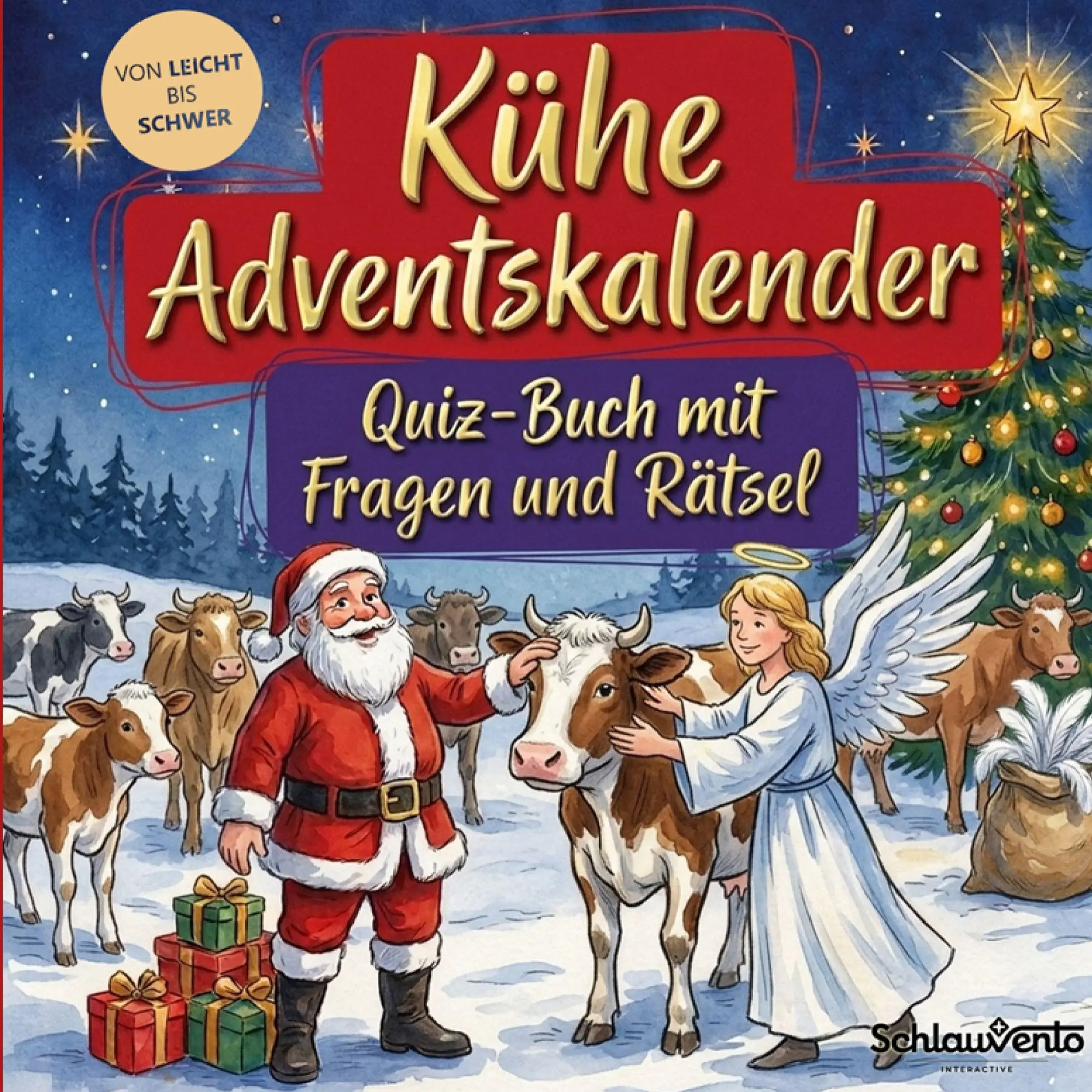 Cover: 9783693194898 | Kühe-Adventskalender: Quiz-Buch mit Fragen und Rätsel | Interactive