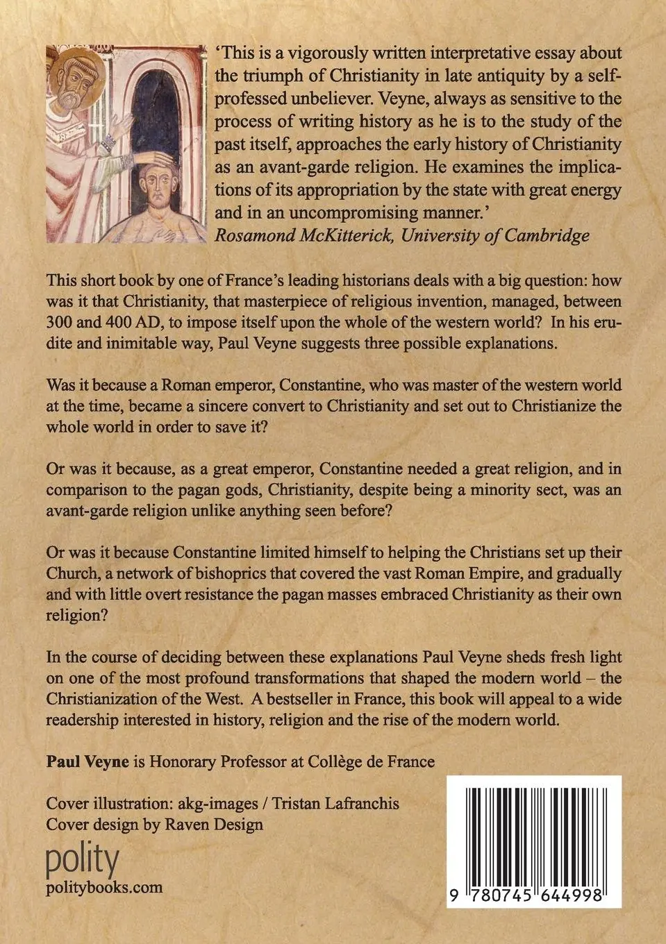 Rückseite: 9780745644998 | When Our World Became Christian | 312 - 394 | Paul Veyne | Taschenbuch