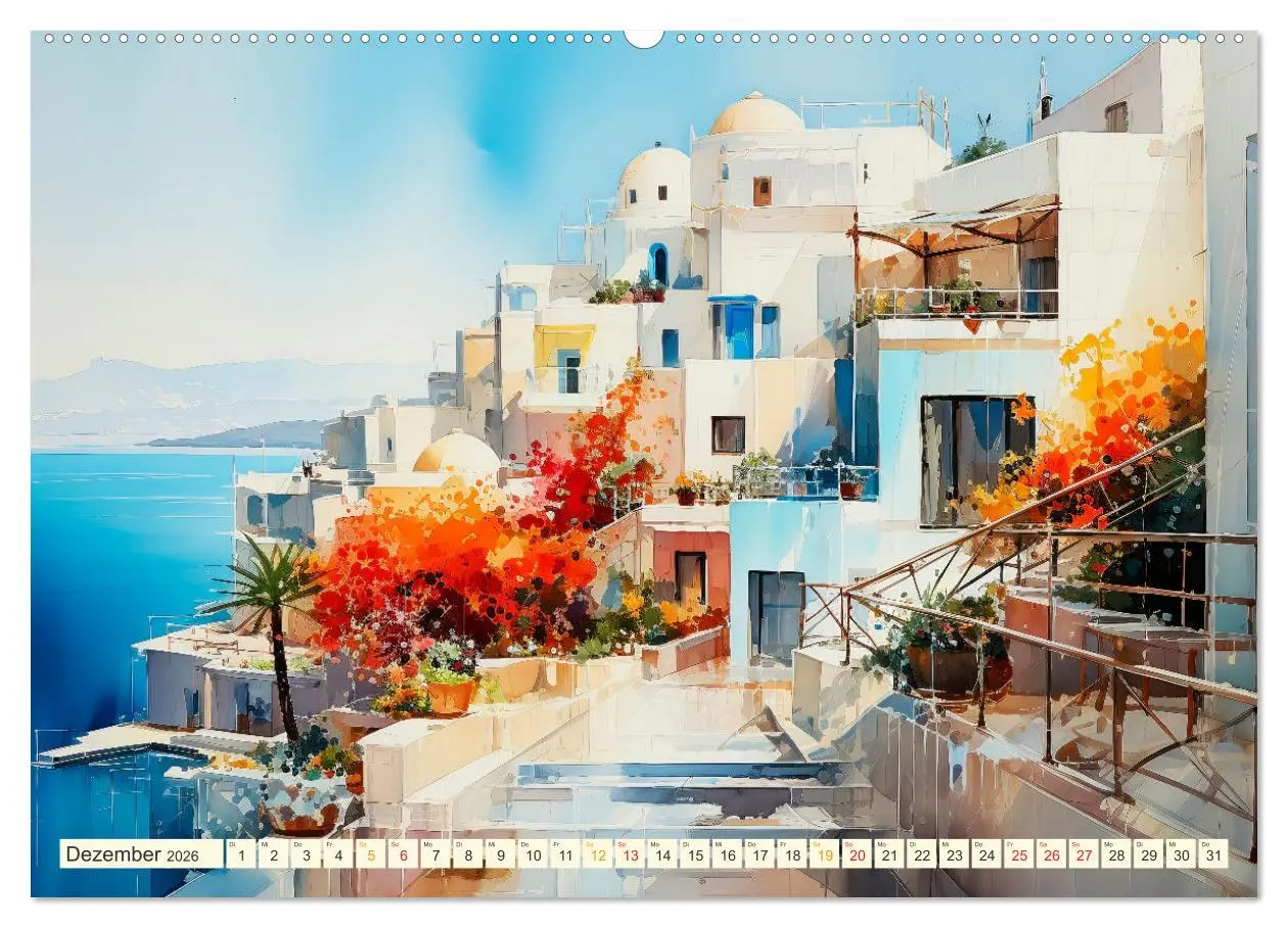 Bild: 9783457494998 | Santorini Inselträume (Wandkalender 2026 DIN A2 quer), CALVENDO...