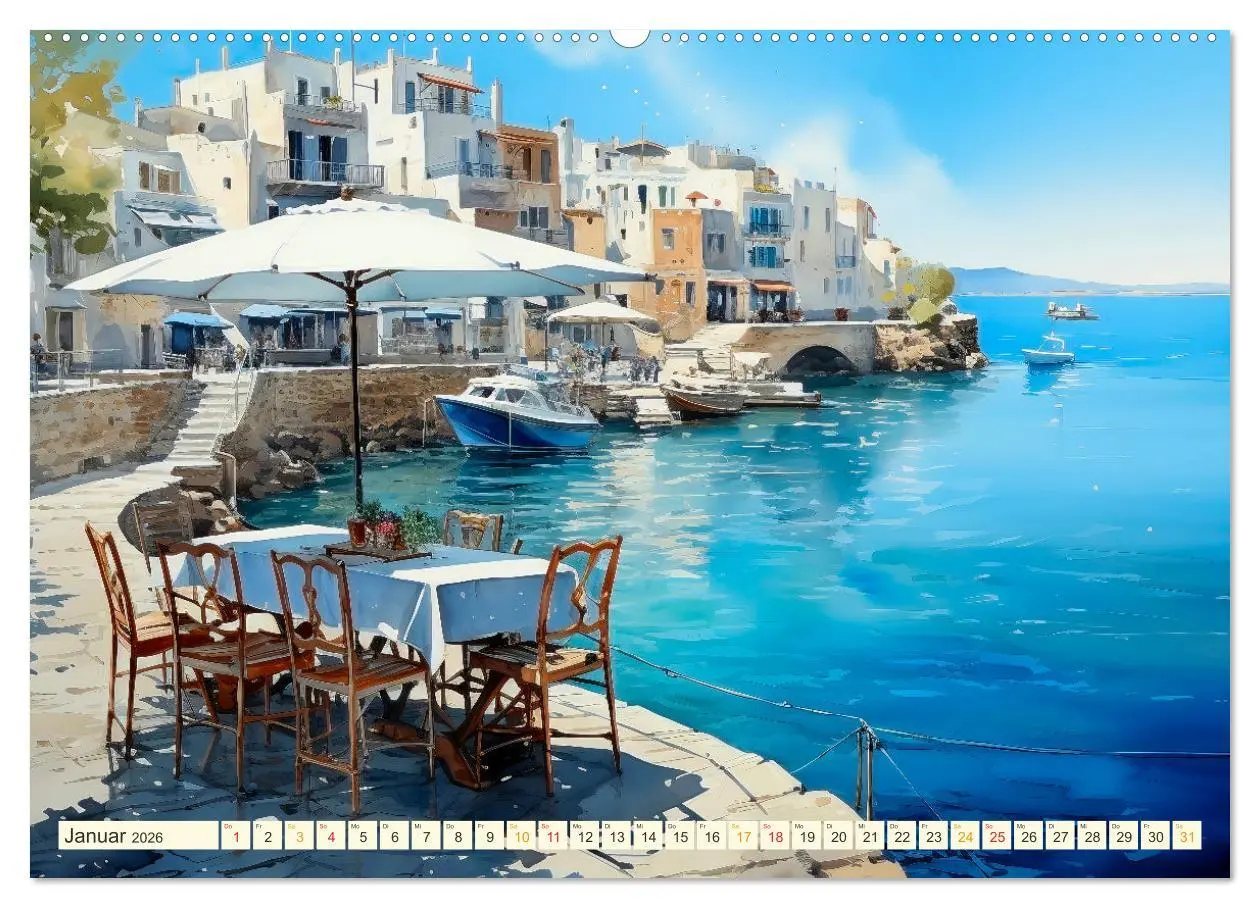 Bild: 9783457494998 | Santorini Inselträume (Wandkalender 2026 DIN A2 quer), CALVENDO...