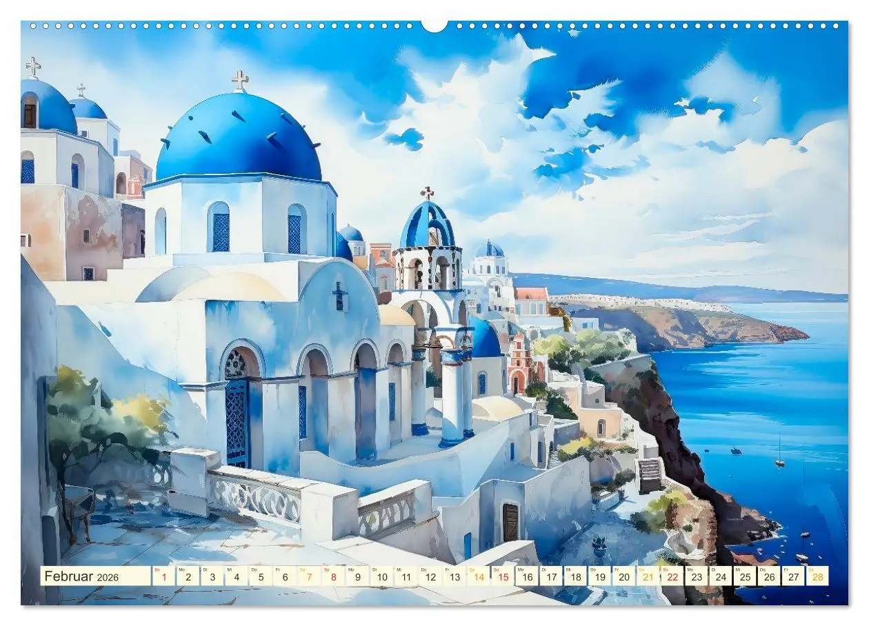 Bild: 9783457494998 | Santorini Inselträume (Wandkalender 2026 DIN A2 quer), CALVENDO...