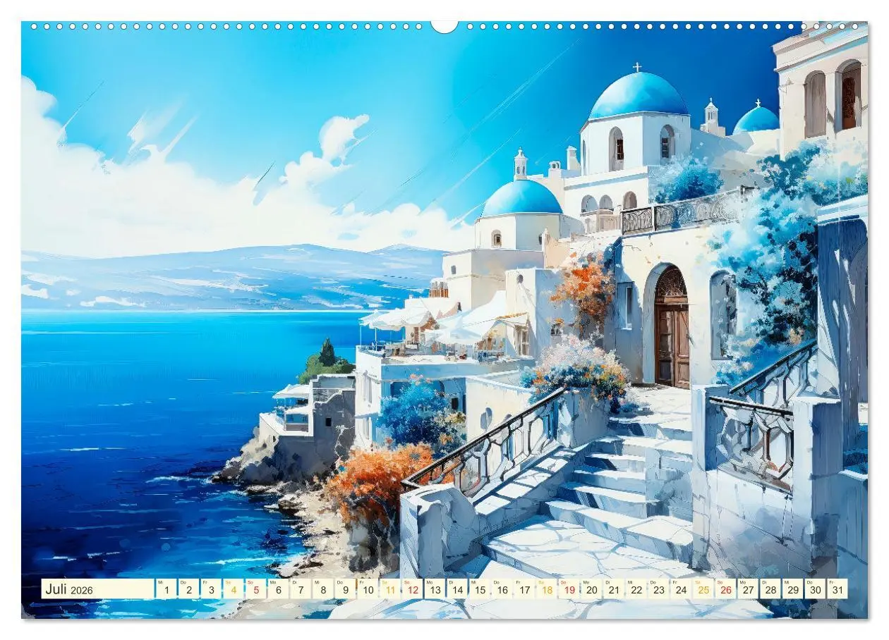 Bild: 9783457494998 | Santorini Inselträume (Wandkalender 2026 DIN A2 quer), CALVENDO...