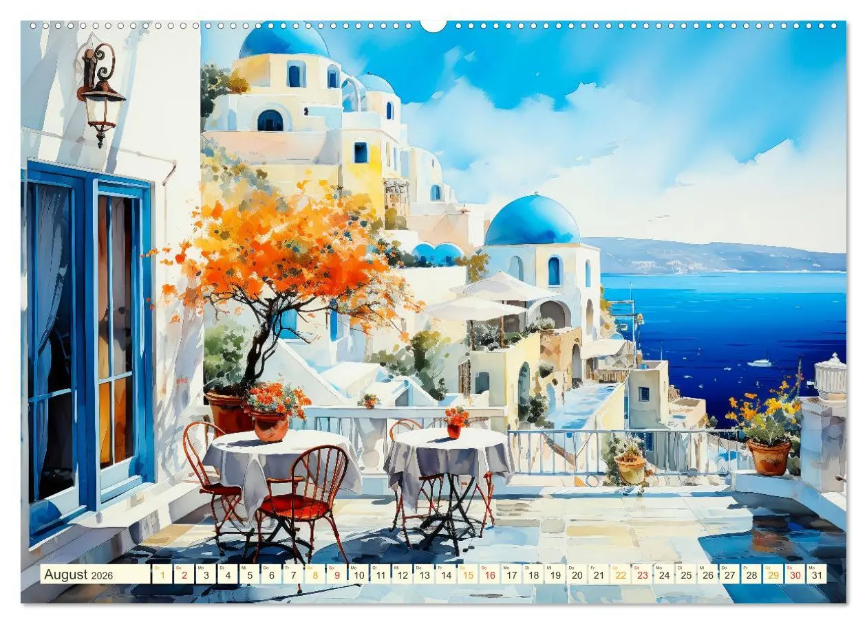 Bild: 9783457494998 | Santorini Inselträume (Wandkalender 2026 DIN A2 quer), CALVENDO...